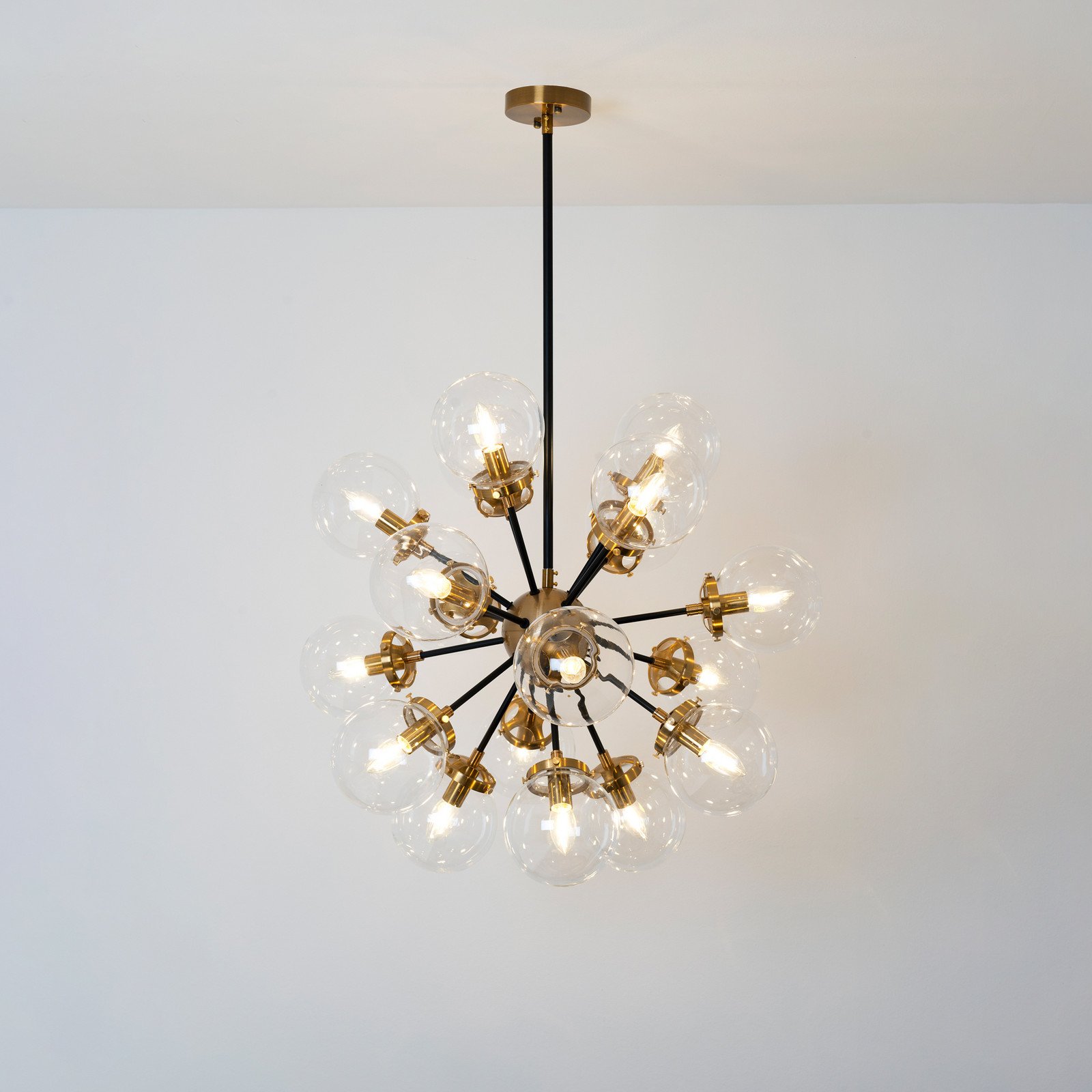 Holländer Moltiplicatore lampă suspendată 18 bec auriu/clar - Camera de zi / sufragerie - auriu negru transparent - Metal