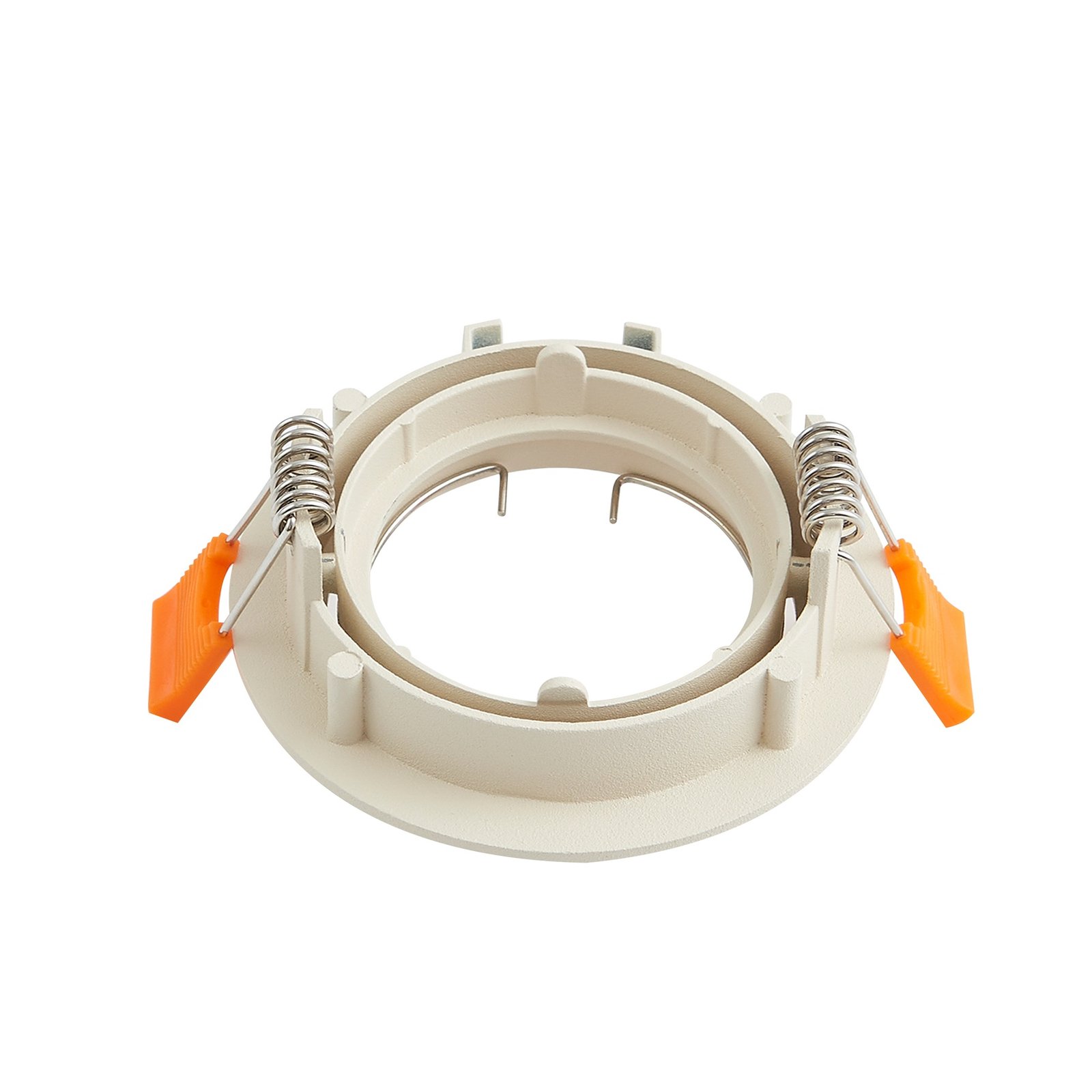 Prios plafond inbouwlamp Fibur, beige, aluminium, Ø 8,2 cm