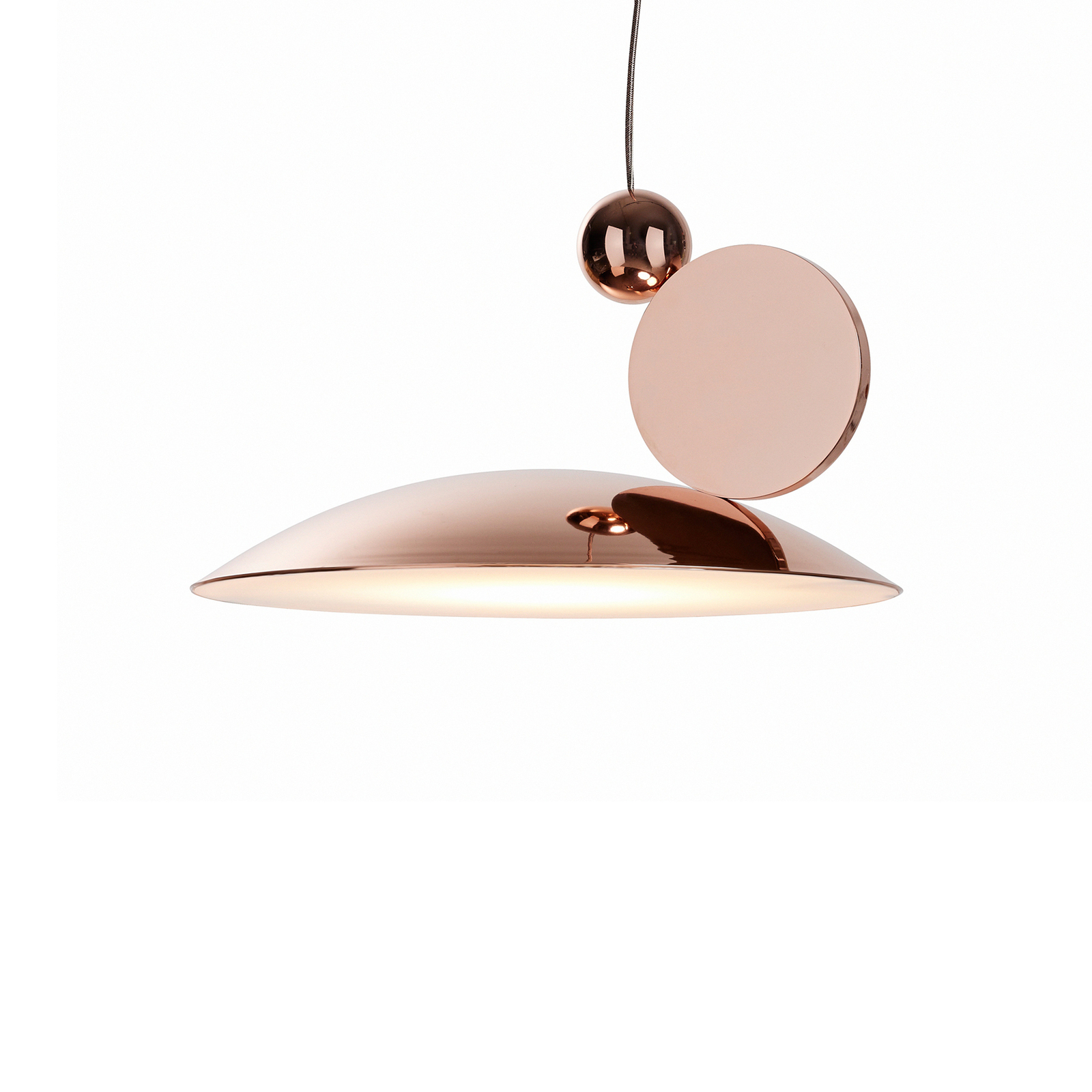 Lámpara colgante LED Equilibrium, Ø 40cm, cobre