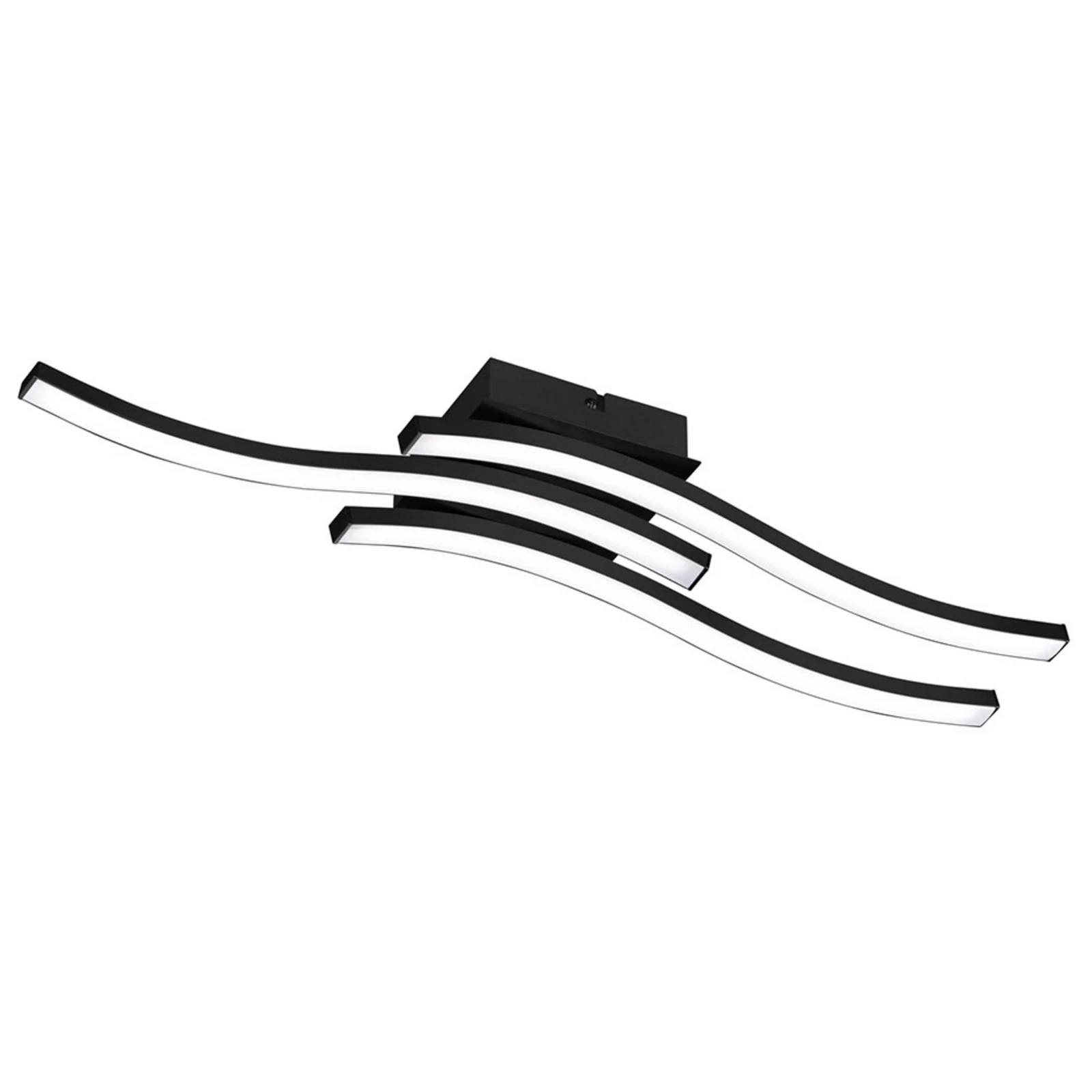 Plafonnier LED Route en noir, à 3 lampes