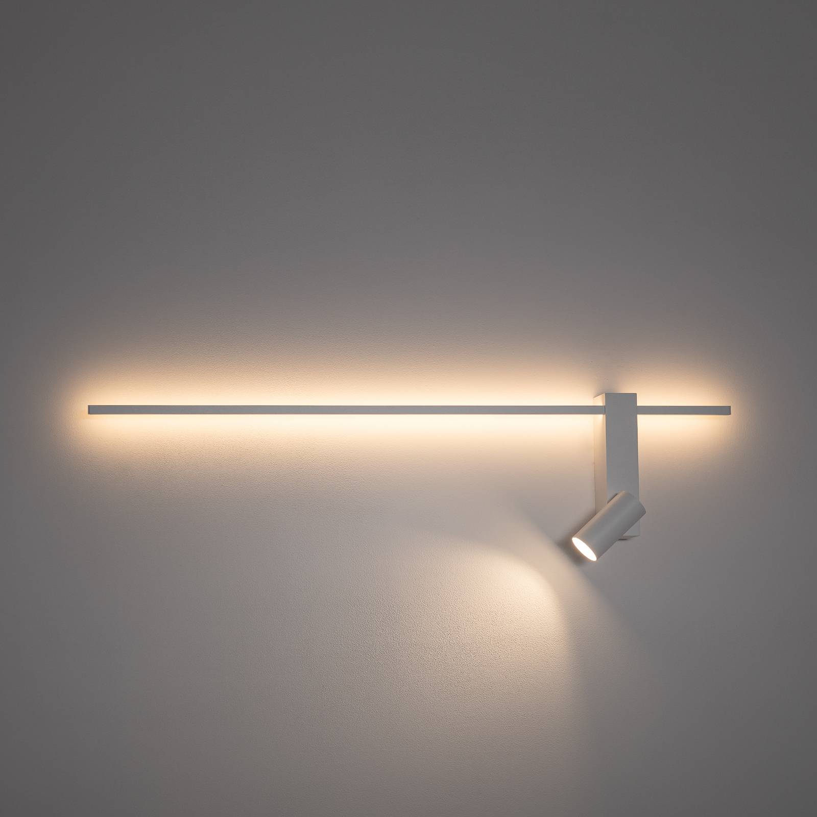 Wandlampe EASY RIGHT, weiß, Breite 80 cm, Metall, GU10 + LED günstig online kaufen