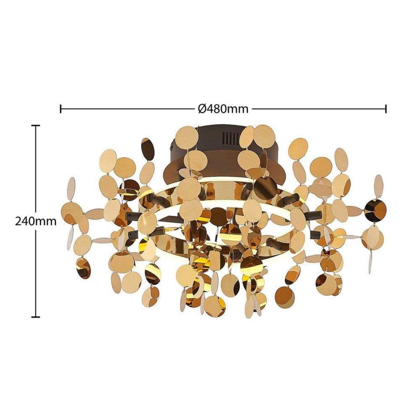 Glimmo LED Mennyezeti Lámpa Brass - Lucande
