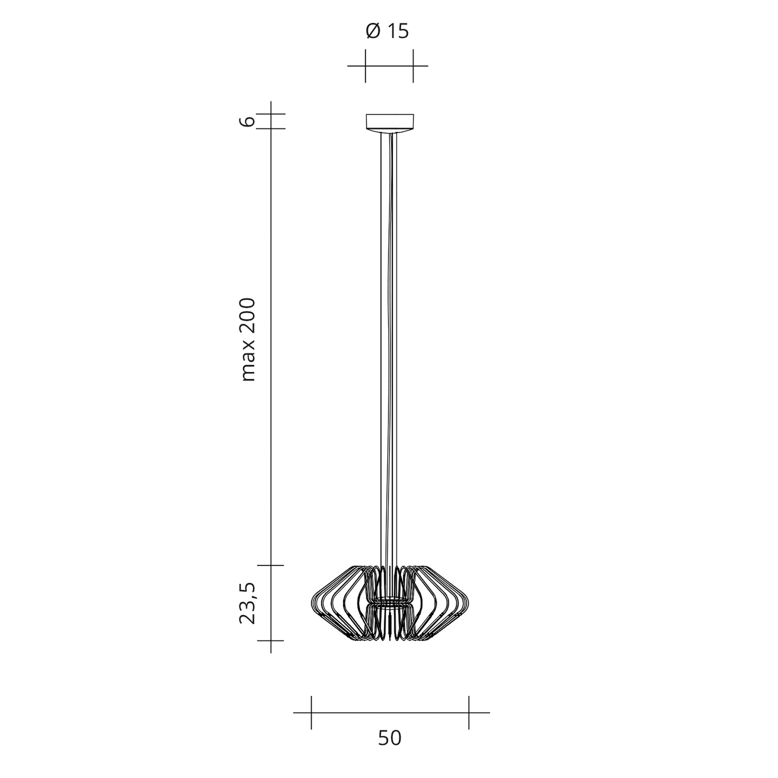 Závesné svetlo Filo LED, béžová farba, kov, Ø 50 cm, 2 700 K