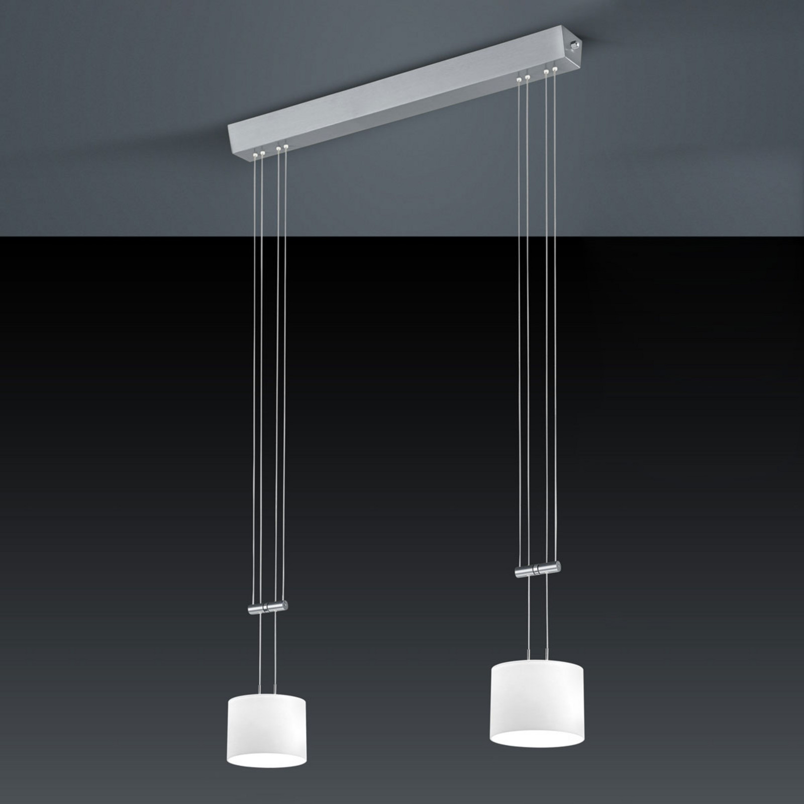 BANKAMP Grazia suspendată ZigBee 2 surse nichel - Camera de zi / sufragerie - modern - nichel mat crom - Metal