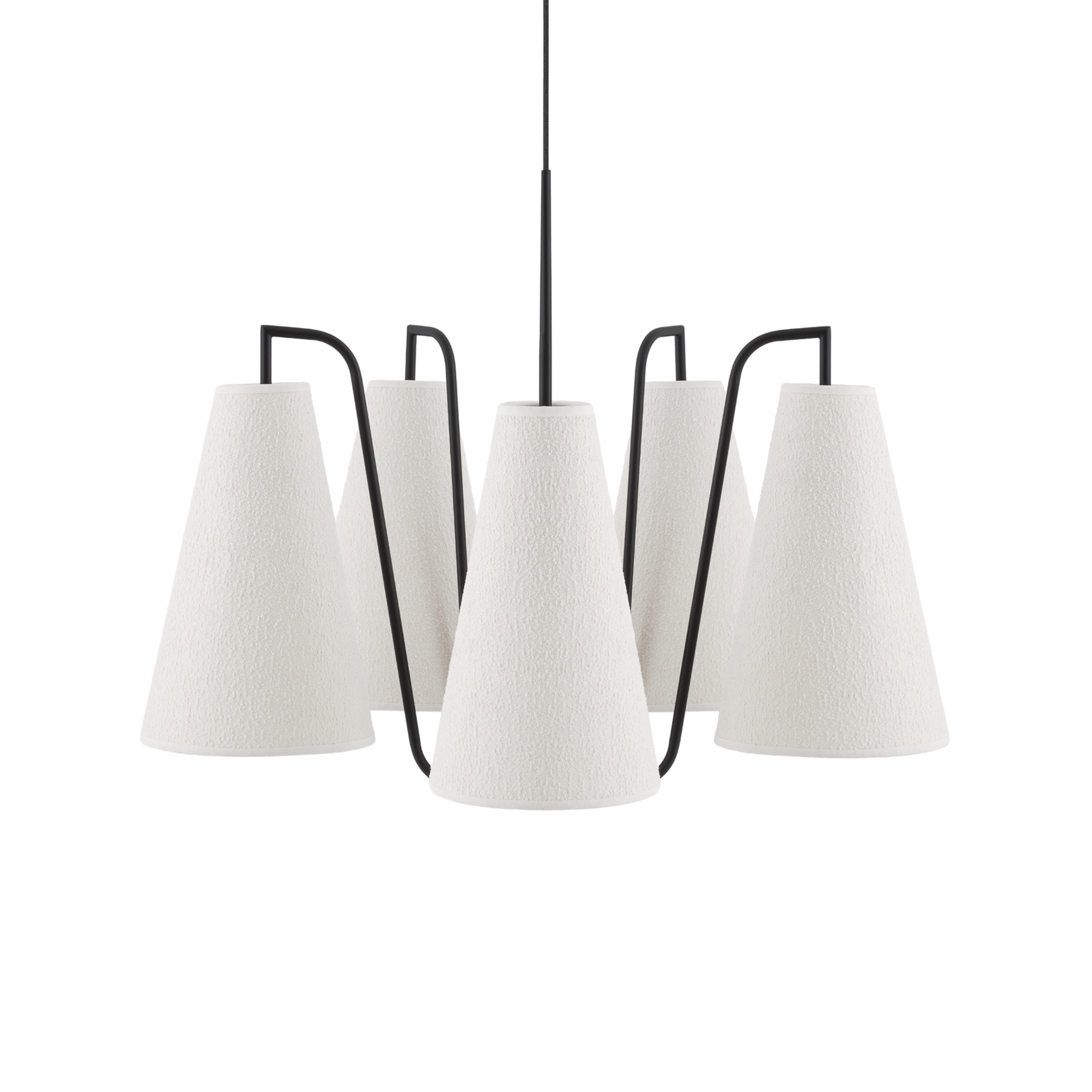 Suspension Lou 5 blanche bouclée/noire - Globen Lighting