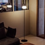 Milan Astros floor lamp with opal glass shade