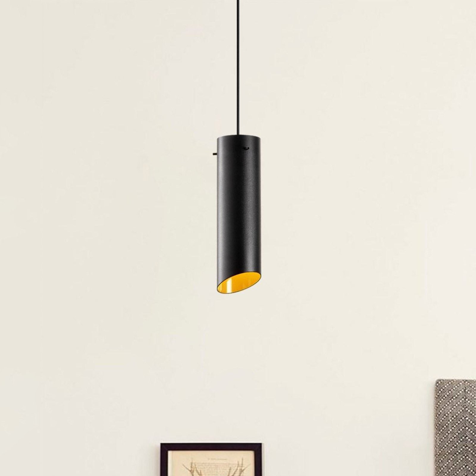 Suspension Sivani MR-976, noir, métal, Ø 8 cm