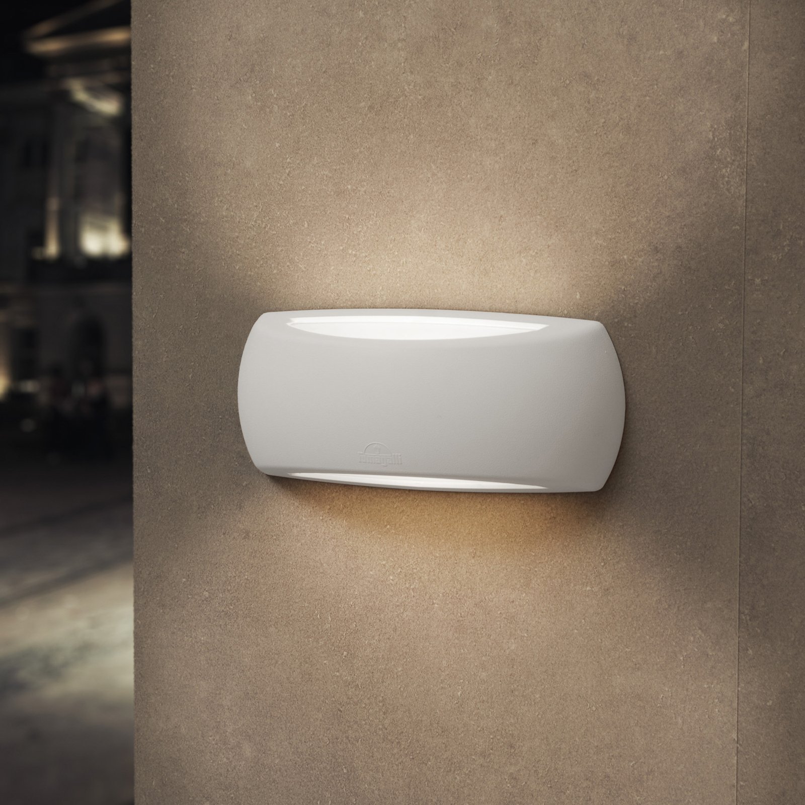 Francy outdoor wall light, white/opal, E27 2,700 K, up/down