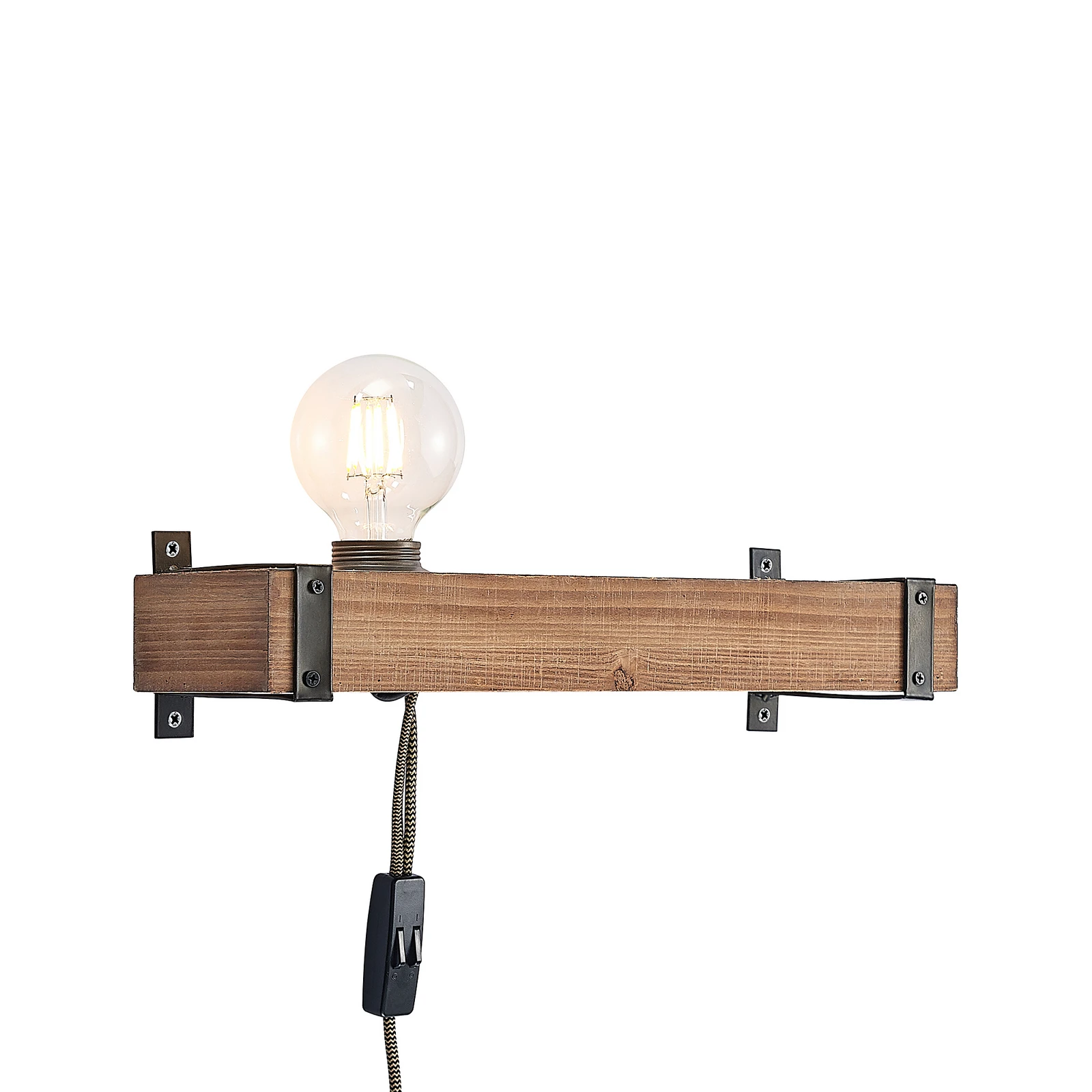 Applique Lindby Sverina, 40 cm, legno, spina, E27