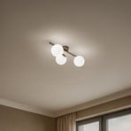 Sieninis šviestuvas „Drum“, kavos spalvos, 3 lemputės, stiklas, ilgis 46 cm