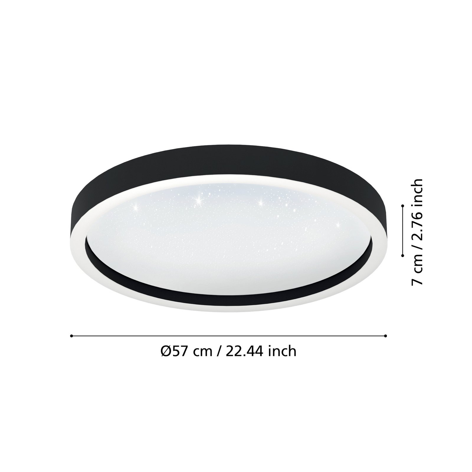 EGLO connect Montemorelos-Z, RGBW, melns, Ø57cm