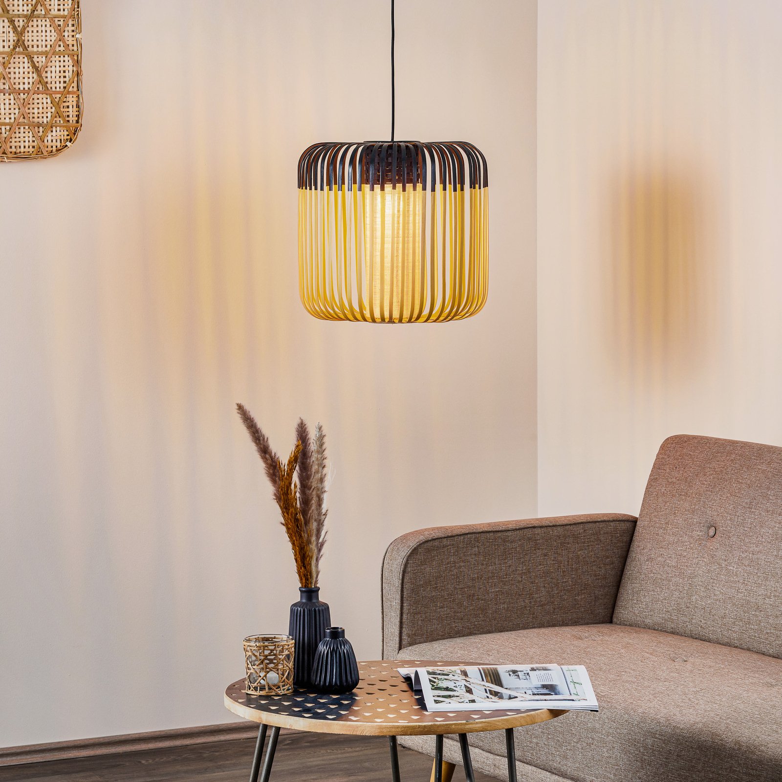 Bamboo Pendelleuchte M Black - Forestier