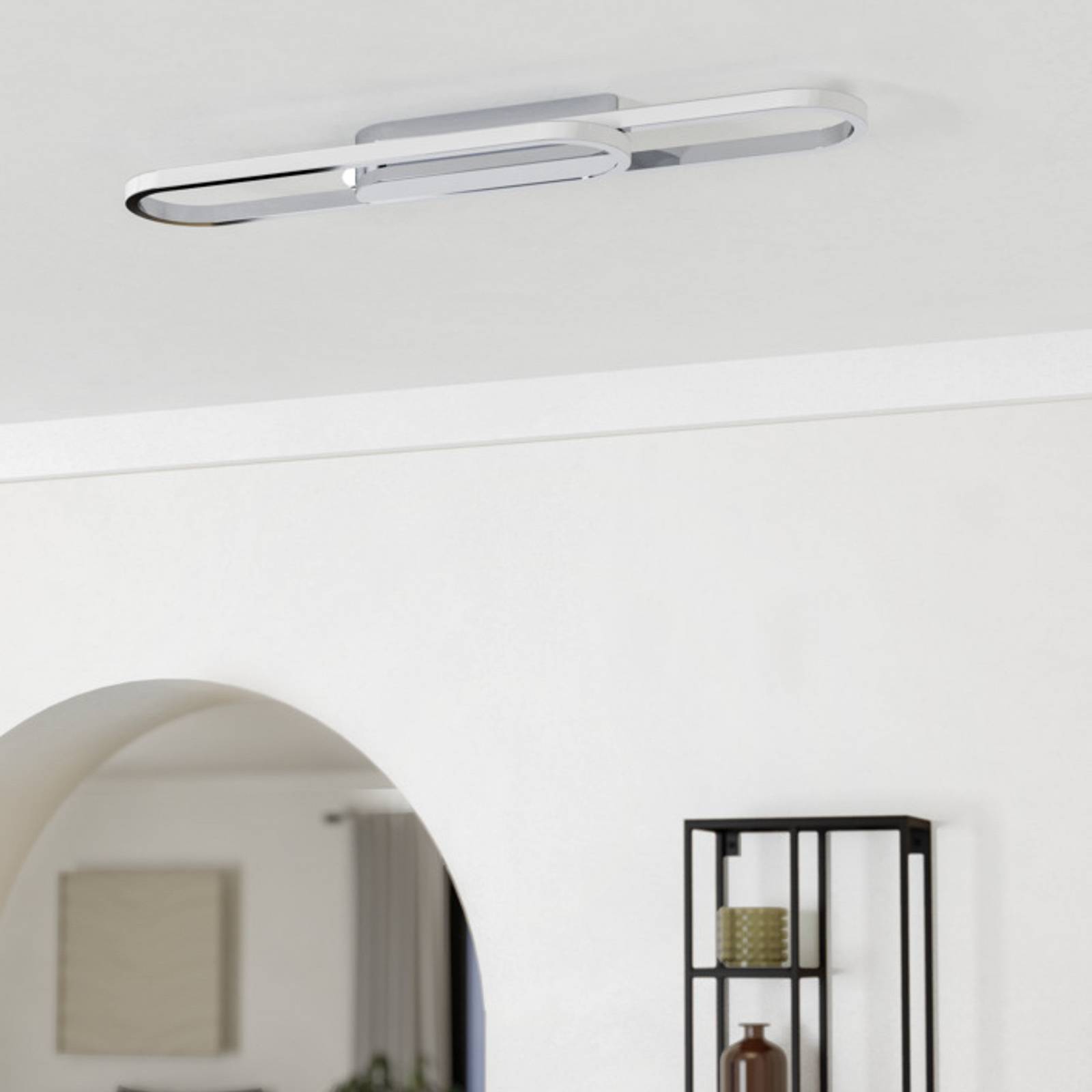 Lampa sufitowa LED EGLO CONIVARENA, w kolorze chromu, długość 69 cm, CCT
