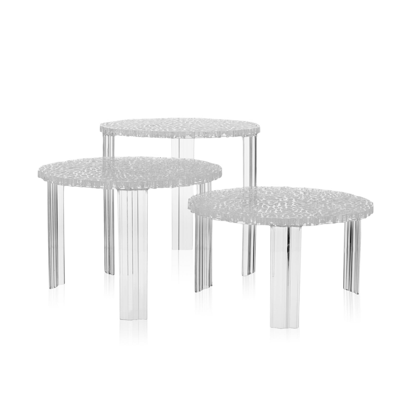 T-Table table, height 44 cm, Ø 50 cm, transparent - Kartell