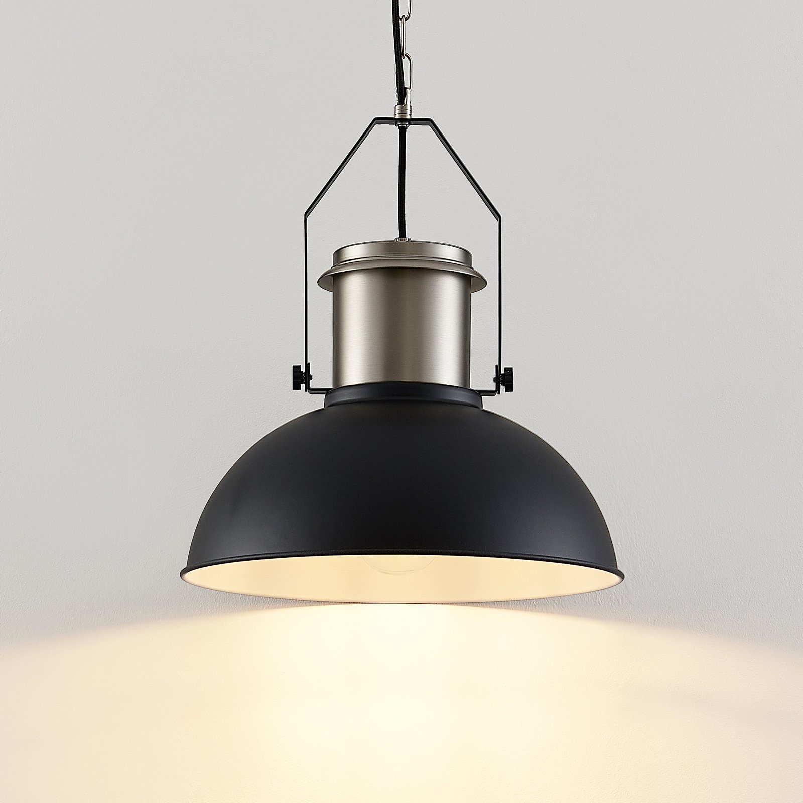 Lindby Freitjof hanglamp zwart/nikkel mat
