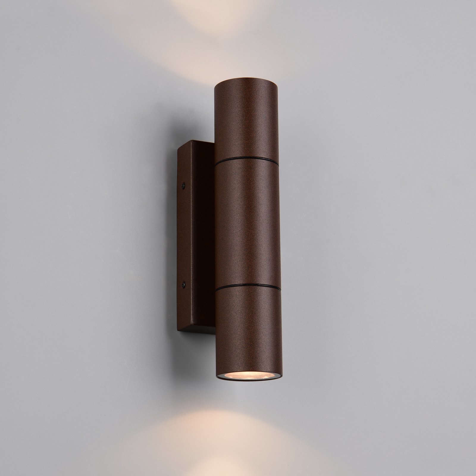 Āra sienas lampa Yamuna, rūsas krāsā, augstums 23 cm, metāls, IP65