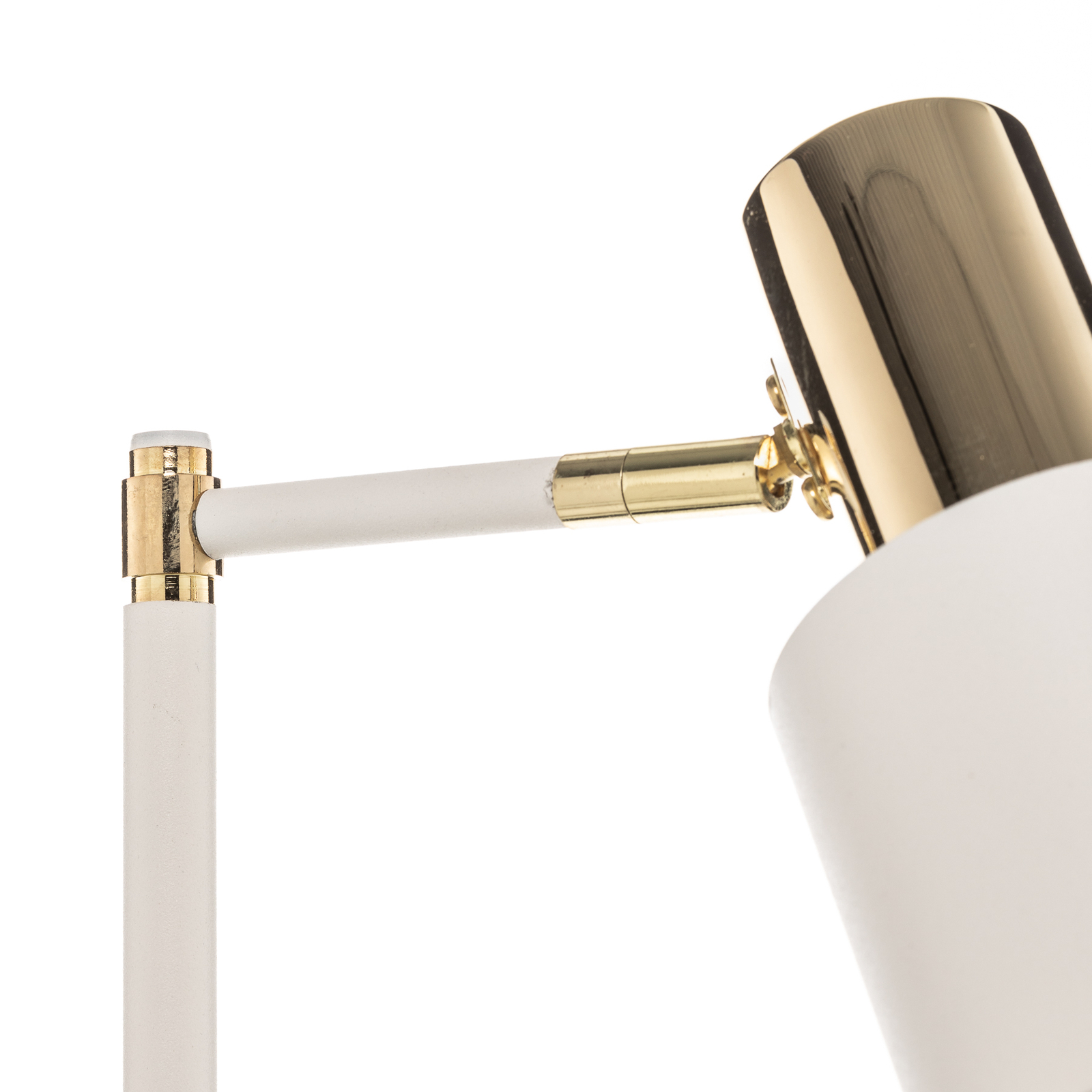 Destin floor lamp, adjustable white/brass