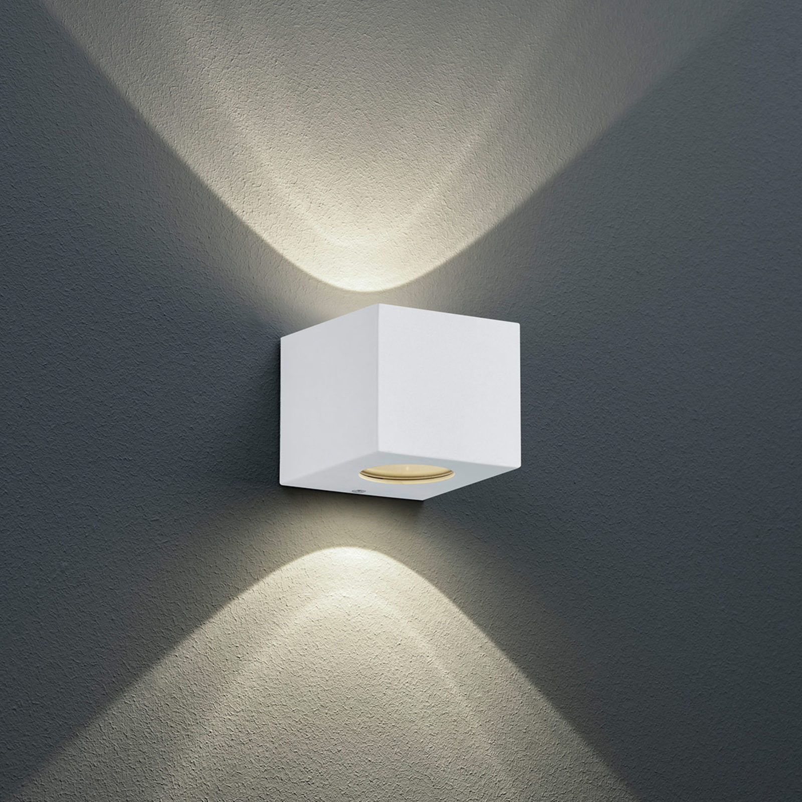 Rechthoekige LED buitenwandlamp Cordoba, wit