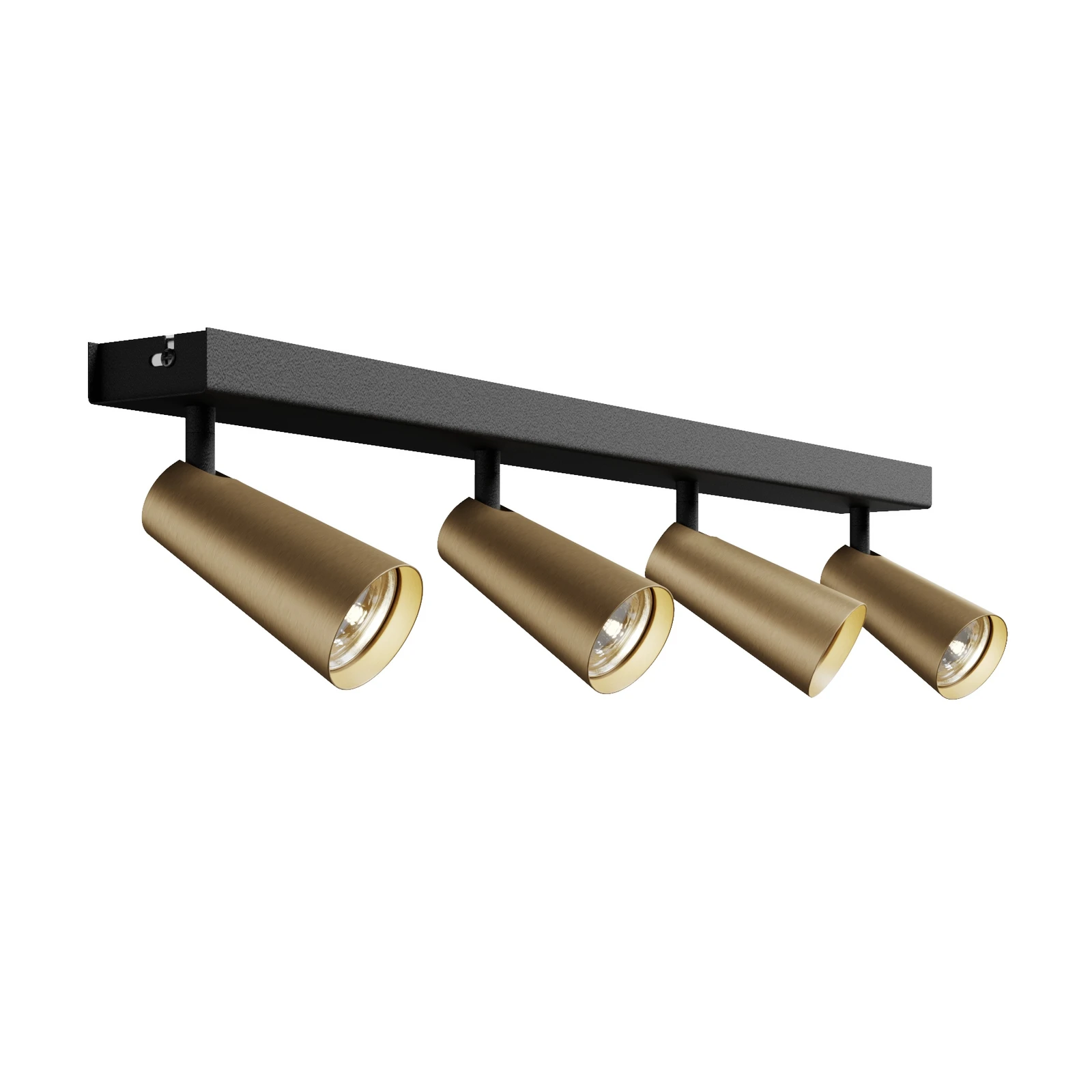 Lucande plafonnier Angelina, 4 lampes, laiton/or