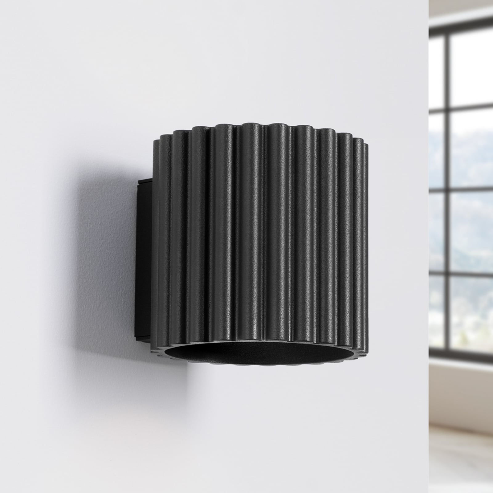 RIBLA zidna svjetiljka, crna, Ø 10 cm, metal, G9 - SOLLUX