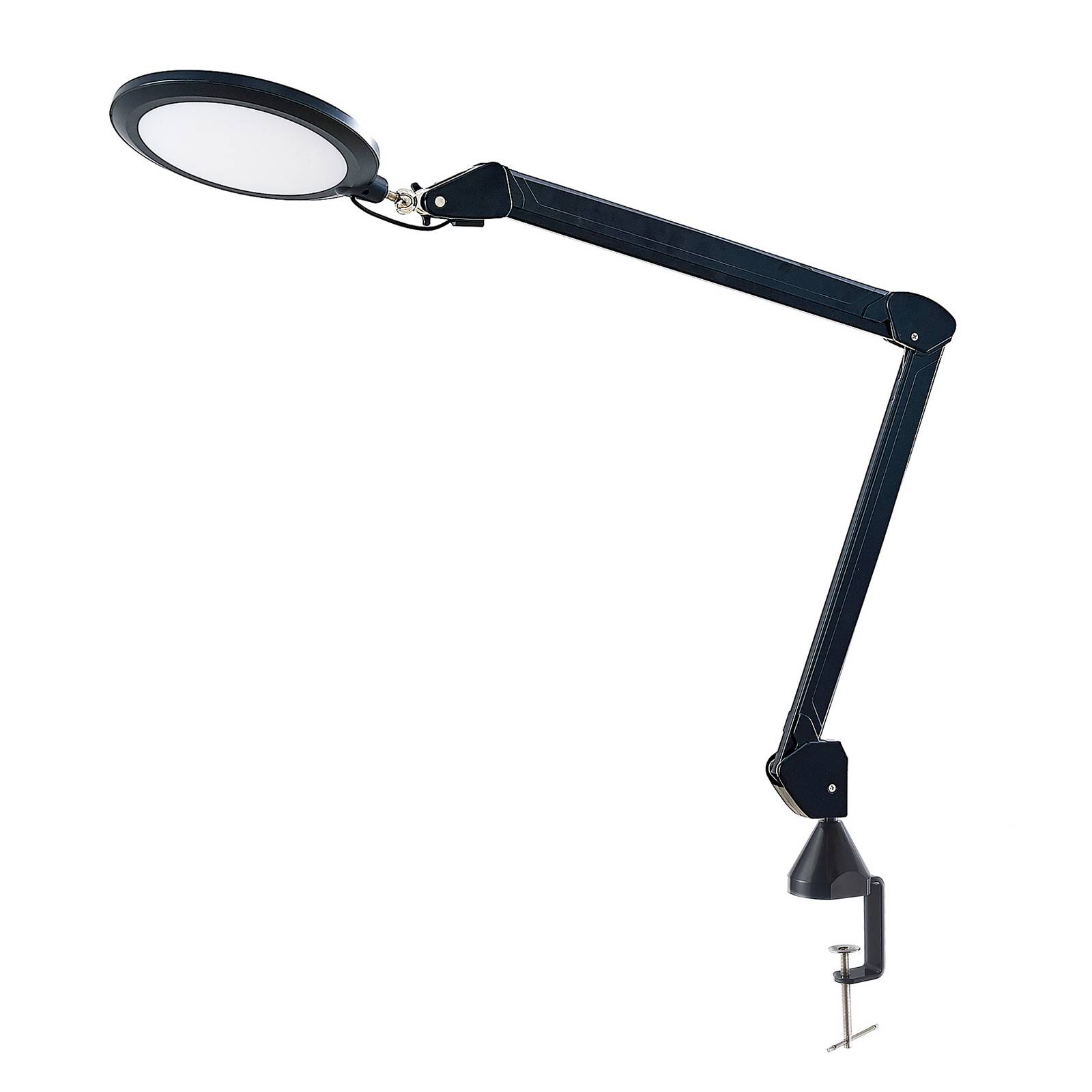 Prios Clip On Light - Workroom / Office - Clip / Plug-in Light - Reading Lamp - dimmable - Modern - Black