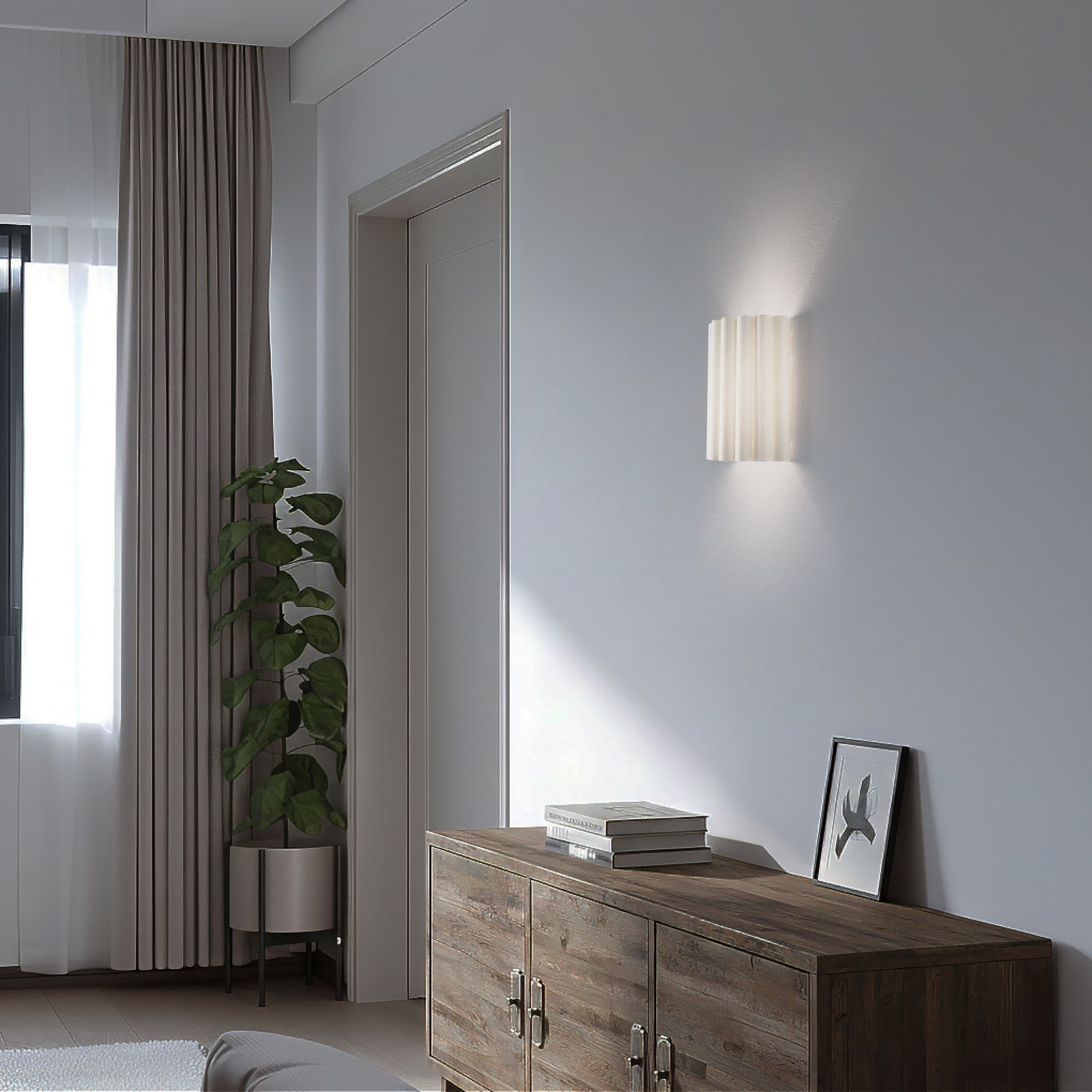 Nástěnné světlo Aria, ecru, mikrovlákno, E27