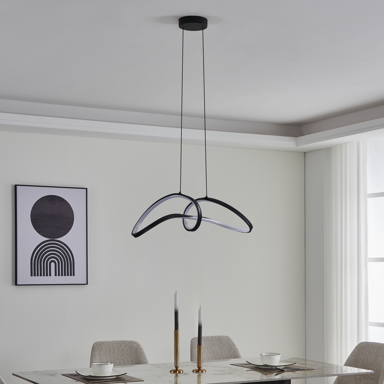 EGLO connect LED piekaramais gaismeklis Calarossa-Z, melns, alumīnijs