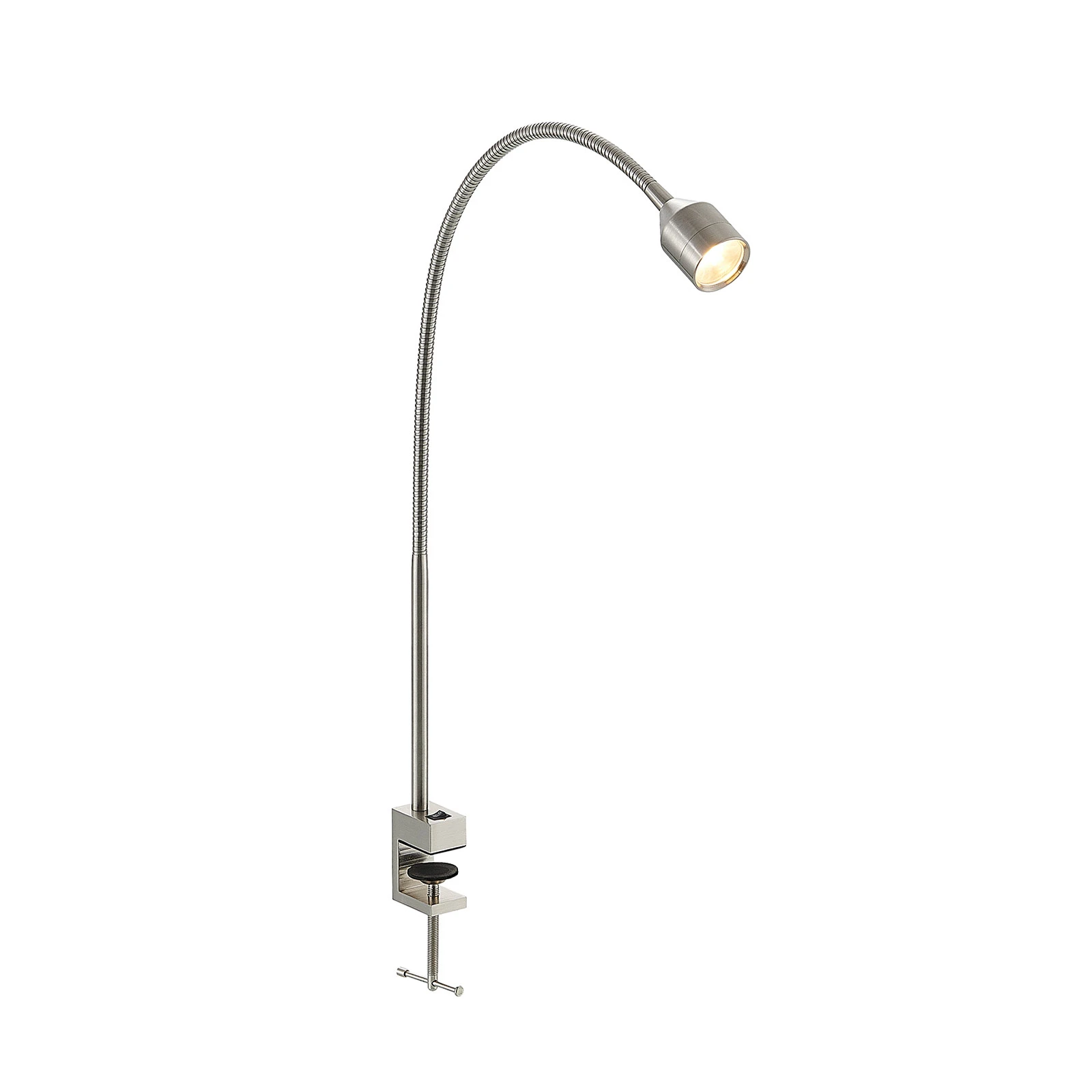 Lindby, lampe à pince LED Hanilo, hauteur 80 cm, nickel, métal