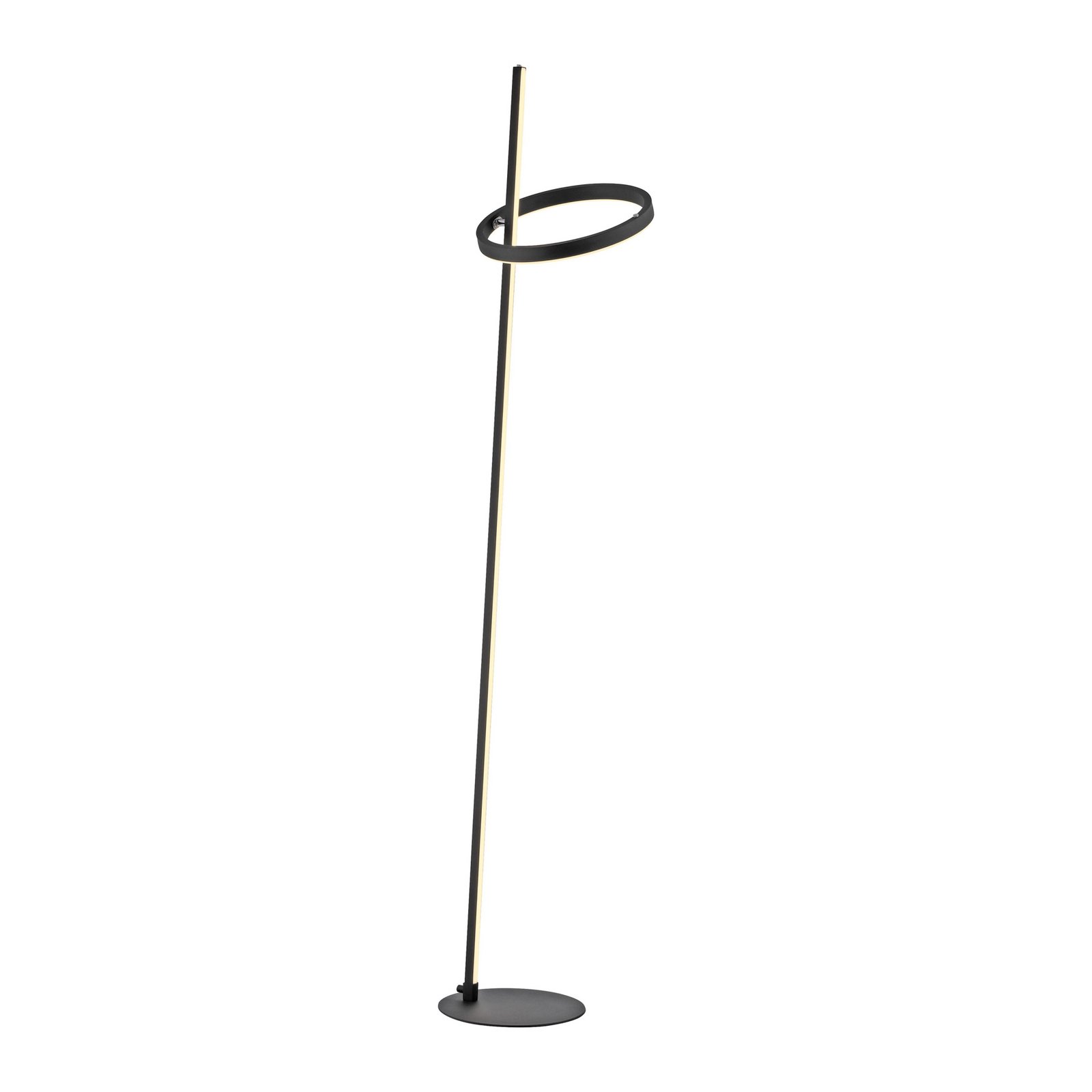 JUST LIGHT. LED vloerlamp Ritus zwart ijzer dimbaar 3.000 K