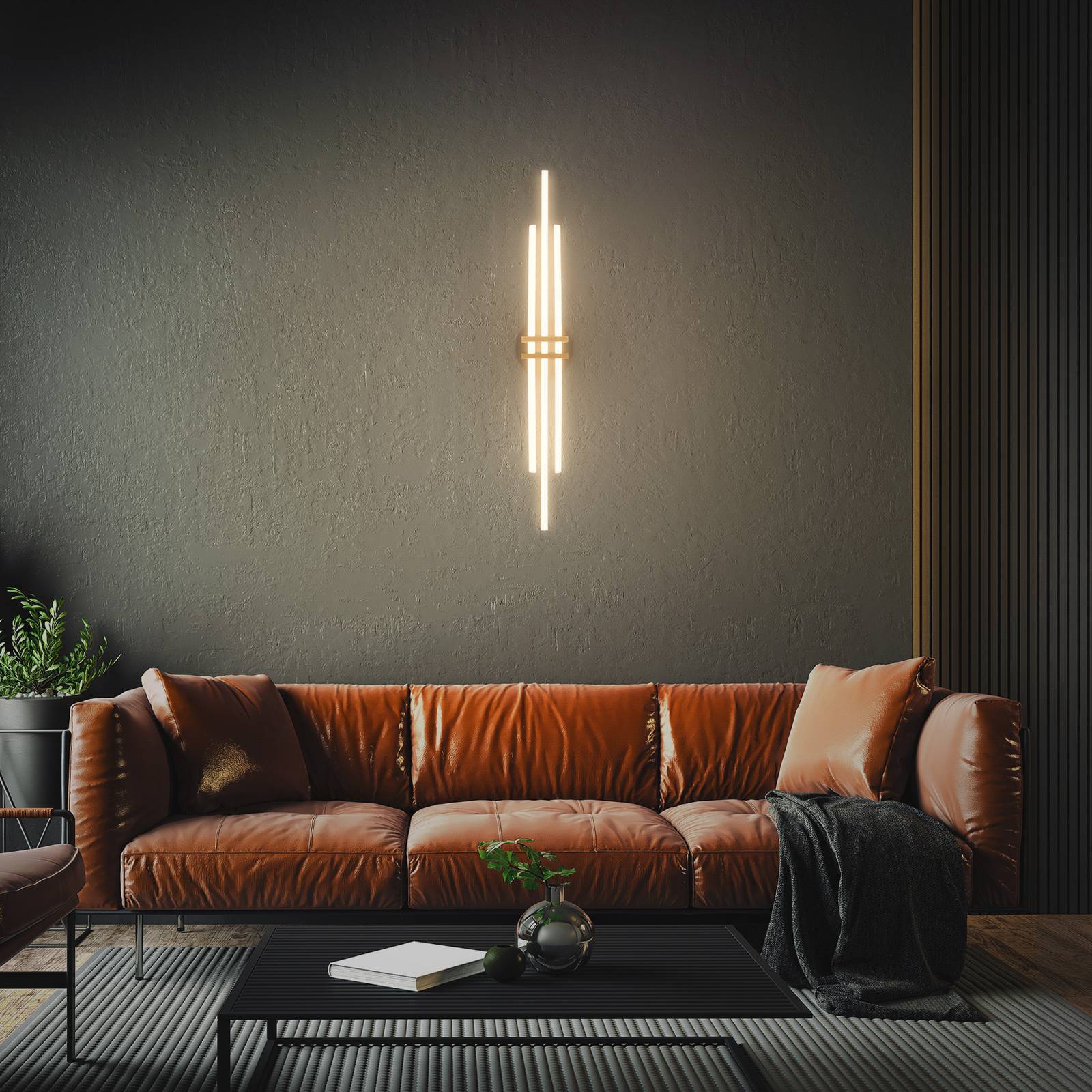 Lampa sufitowa LED Tinka, kolor drewna/czarny, długość 98 cm