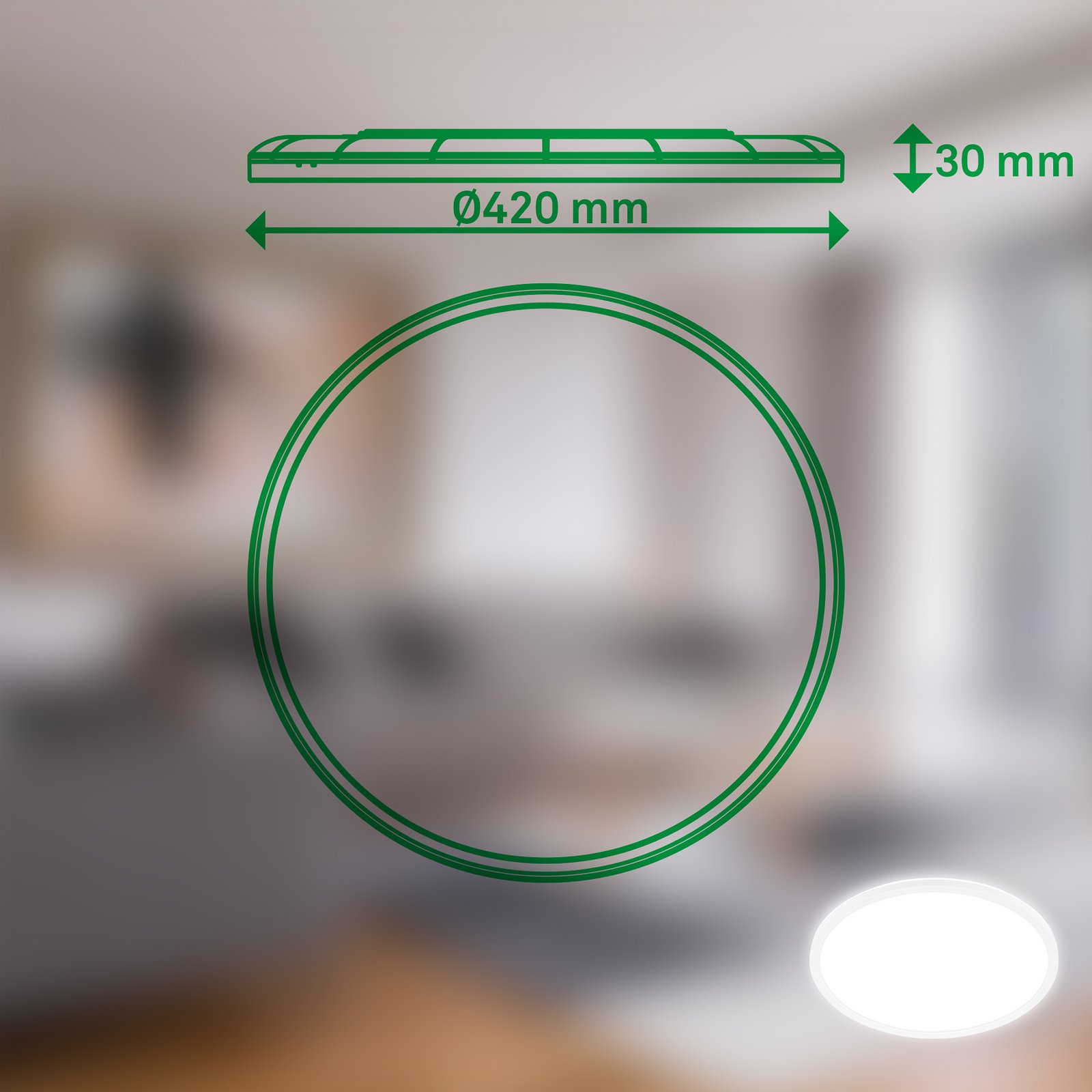 Plafonnier LED Tava A, Ø 42 cm, plastique, blanc