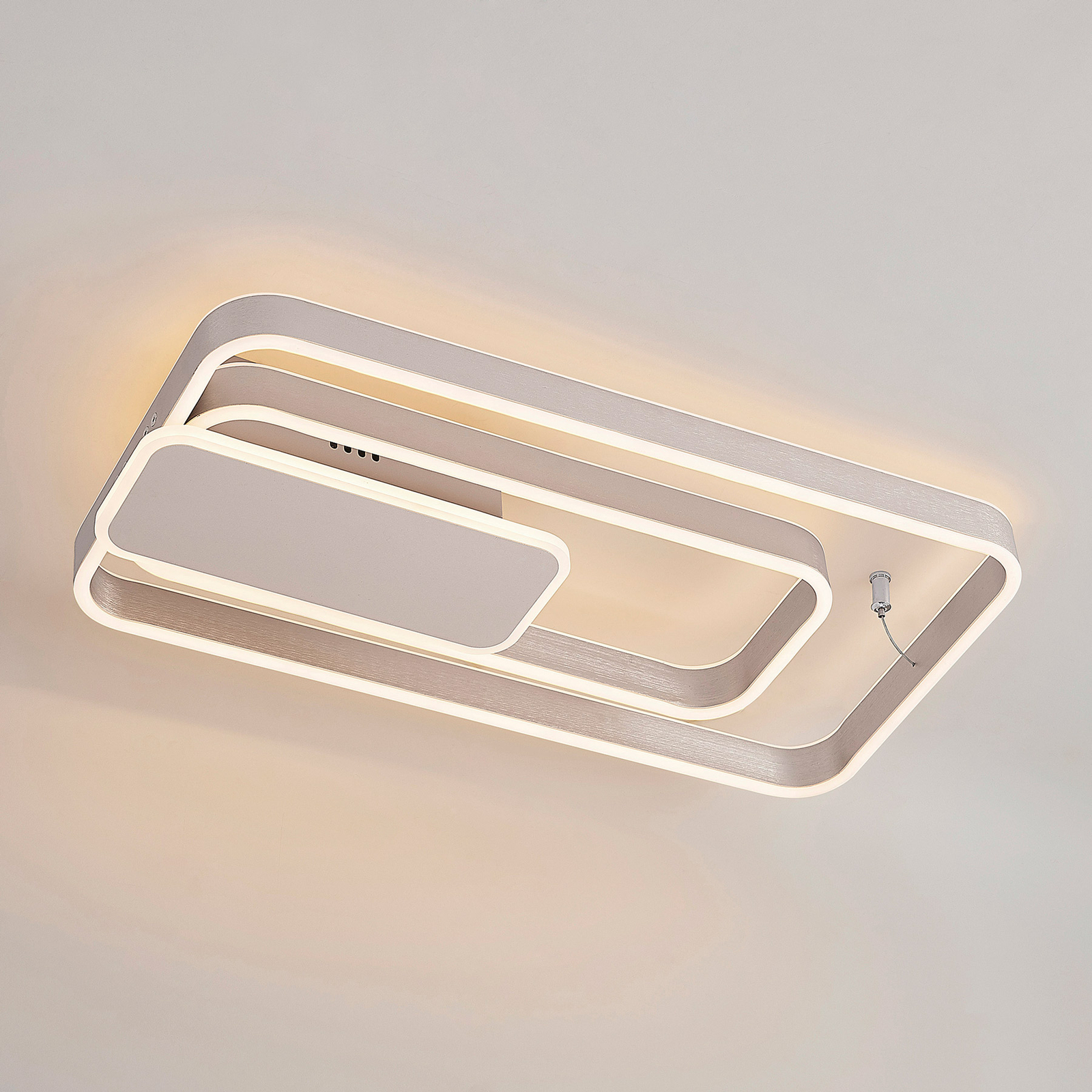 Lucande Kadira LED-taklampe, 60 cm, nikkel