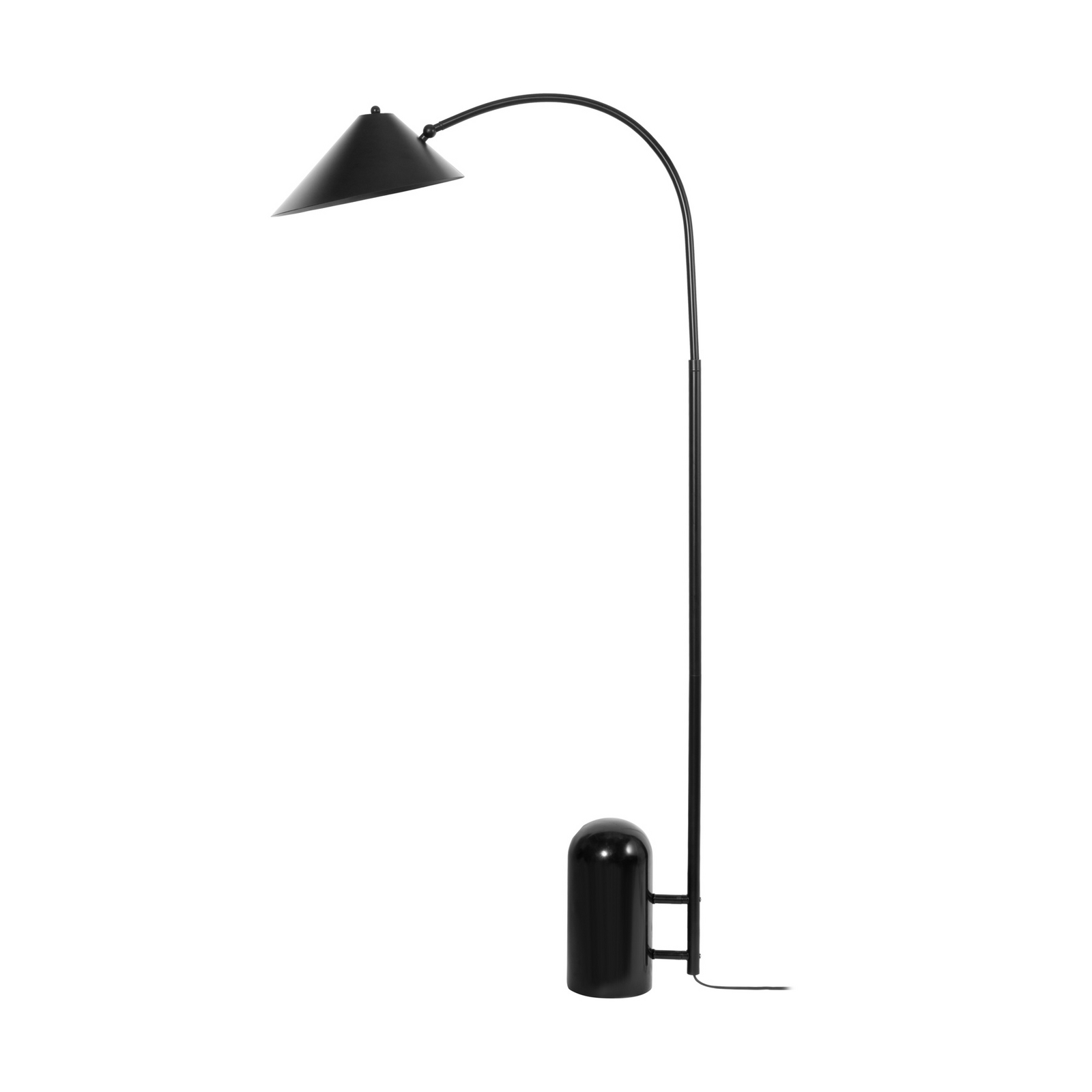 Lucande Stehleuchte Alviero, 157 cm, schwarz, Metall, Marmor