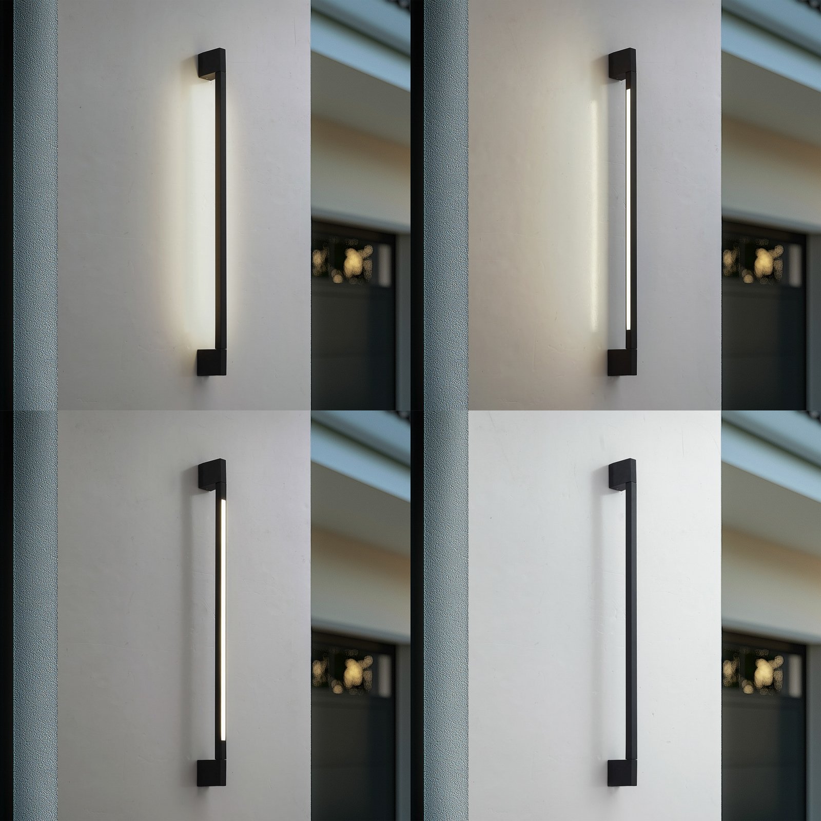 Neano Kinkiet zewnętrzny LED wysokość 90 cm IP54 czarny metal - Lindby