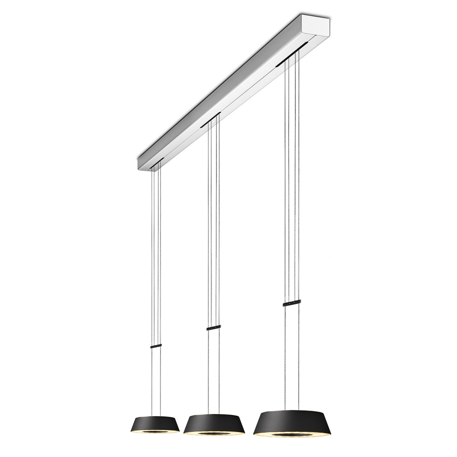 OLIGO Glance suspension LED 3 lampes noire