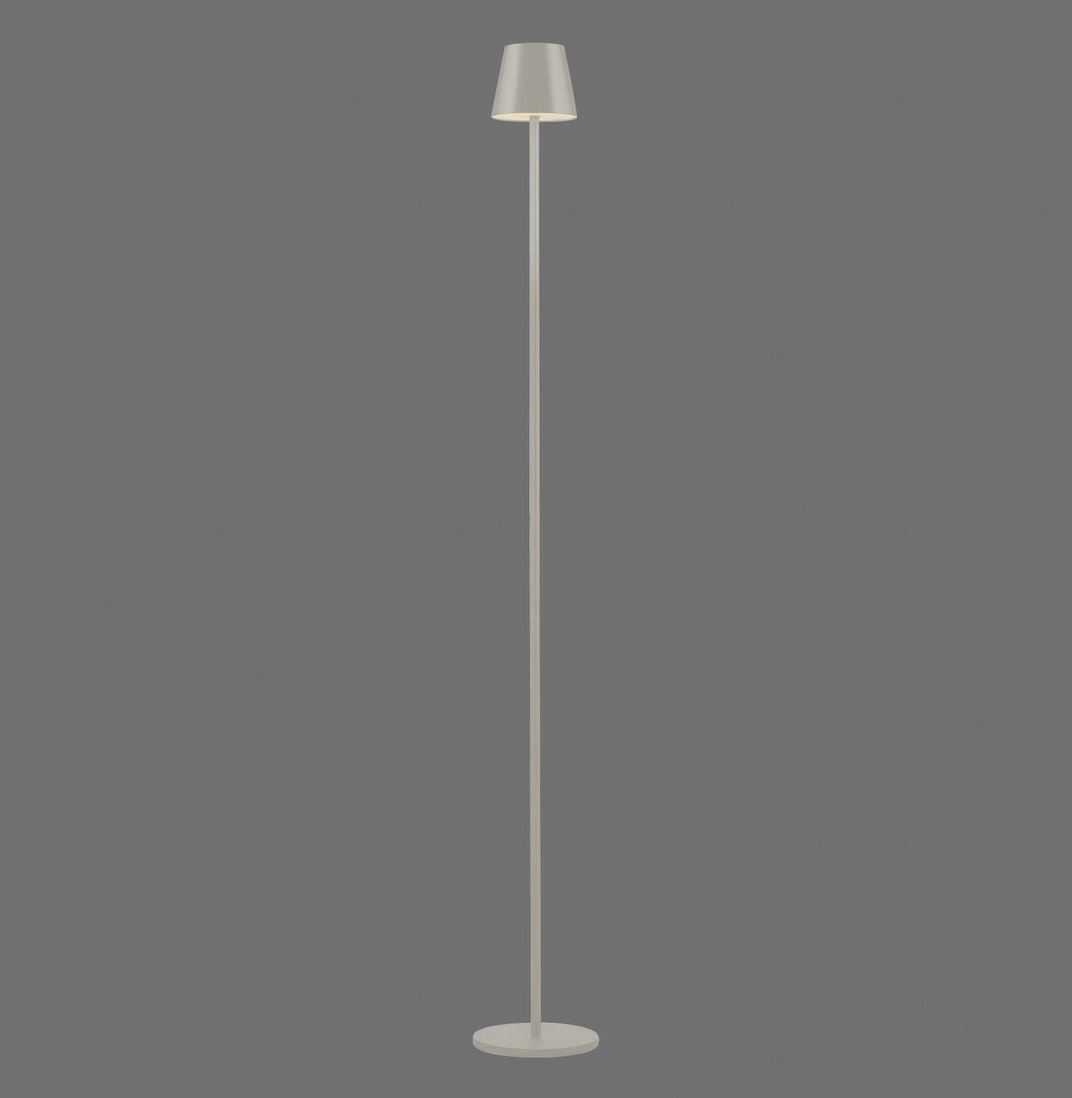 JUST LIGHT. LED-Akku-Stehlampe Euria, grau-beige, Eisen IP54