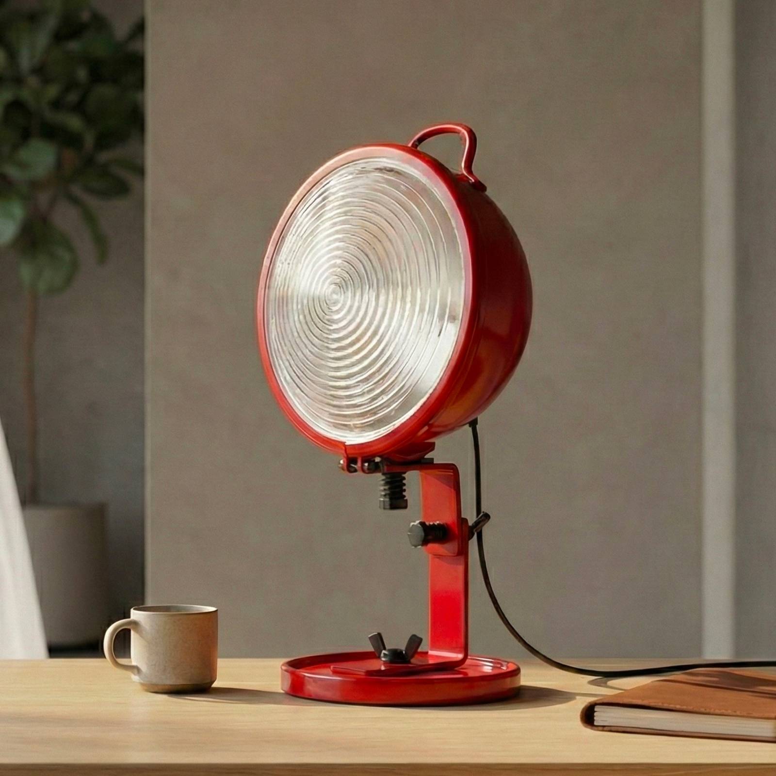 Aluminor tafellamp Jeep, rood, aluminium, glas, staal, E14