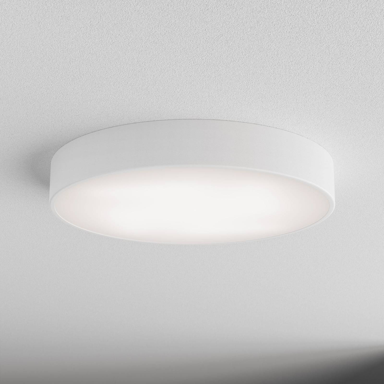 Lampa sufitowa Cleo, Ø 50 cm, IP54, biały, metal, E27