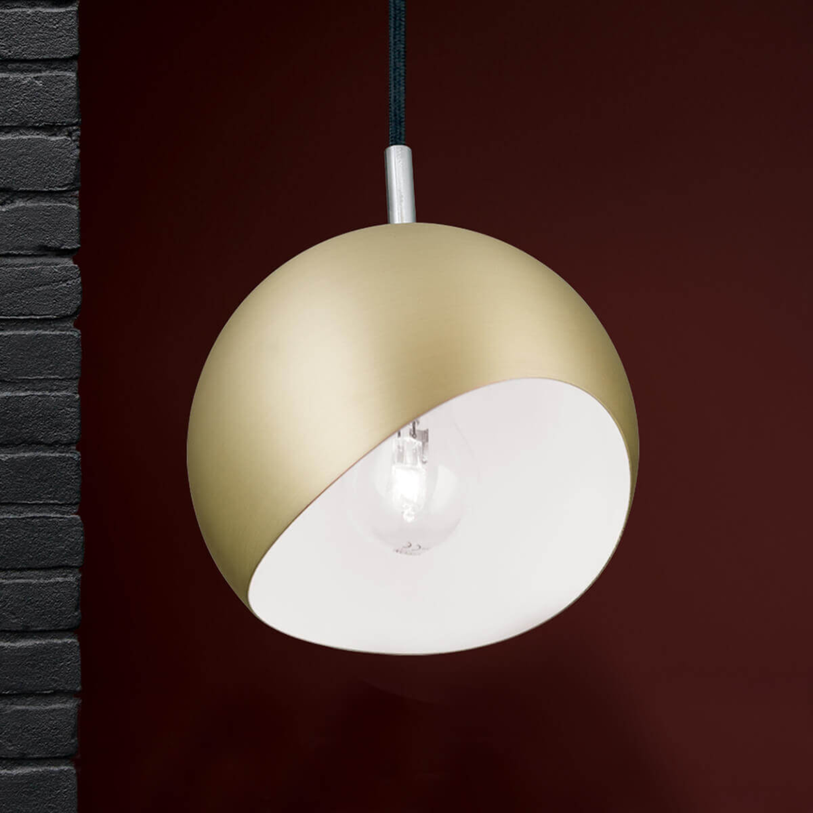 Orion Spherical pendant light Bowl - matt gold, for Living / Dining Room, iron, E27, 60 W, energy efficiency: A++