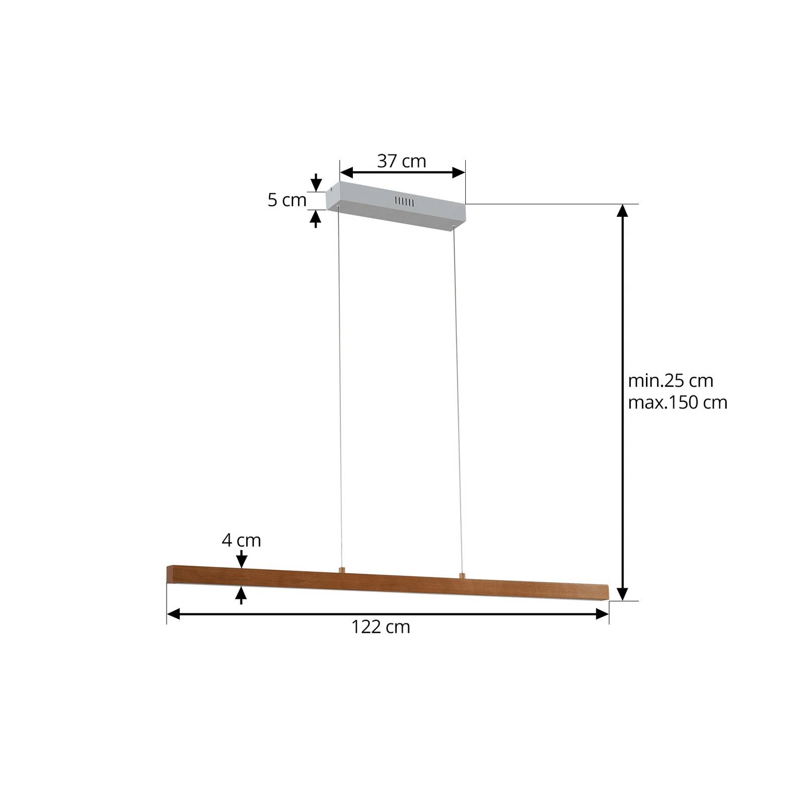 Lampa wisząca LED Lucande Nihalo, drewno, 12 cm, ściemniana, CCT