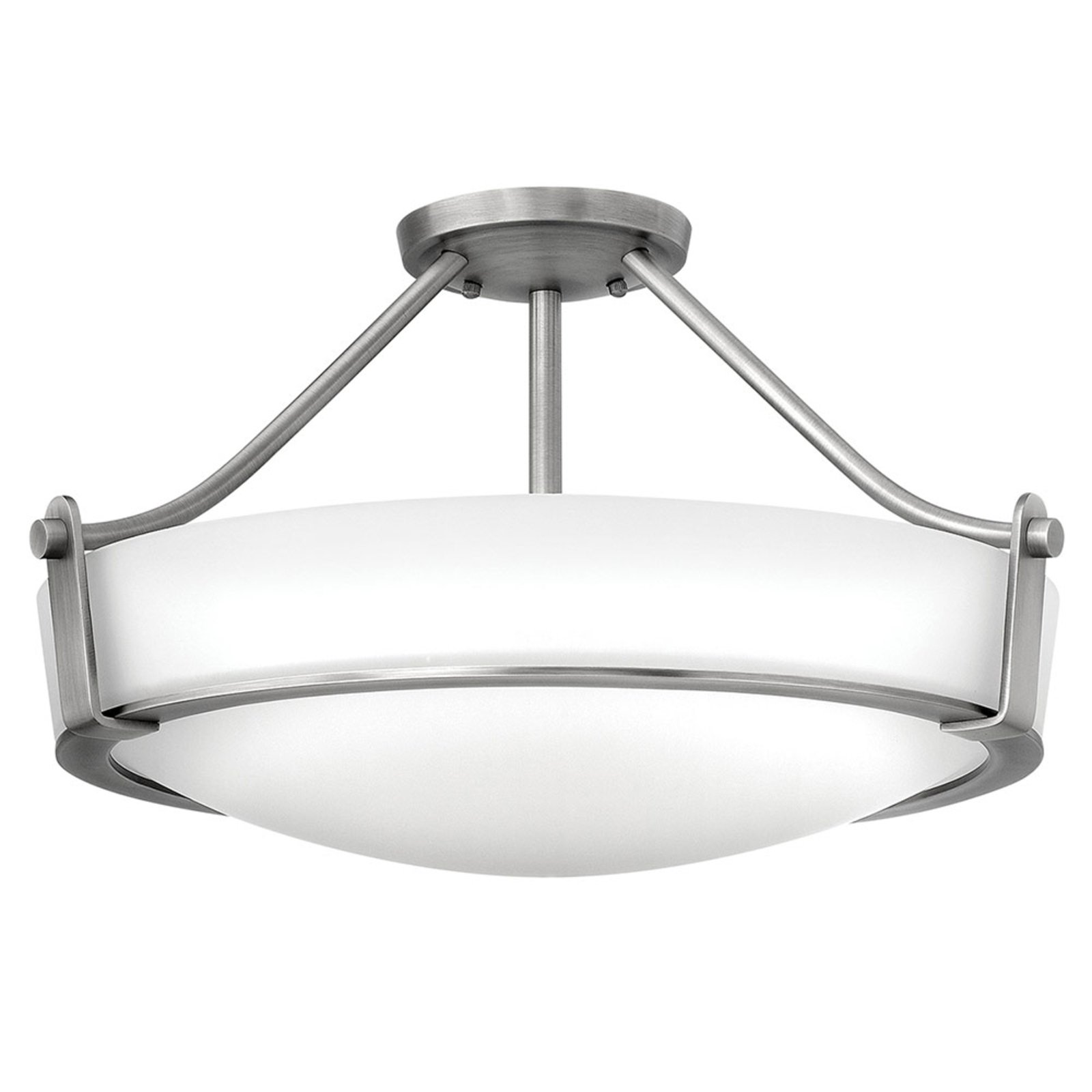 Hathaway semi-flush ceiling light, nickel Ø 53 cm