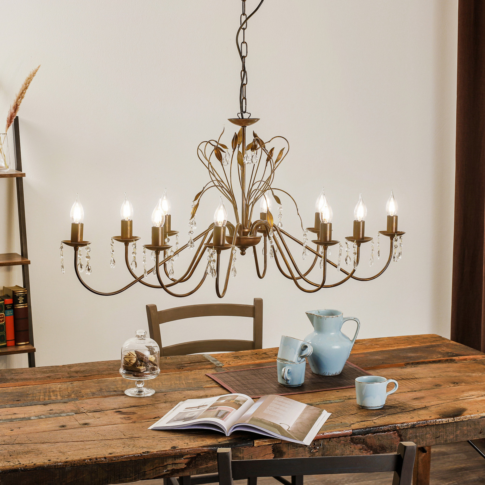 Kögl Candelabru oval Campana 110 cm - Camera de zi / sufragerie - Antichitate - brun-ruginiu auriu patinat transparent - Metal