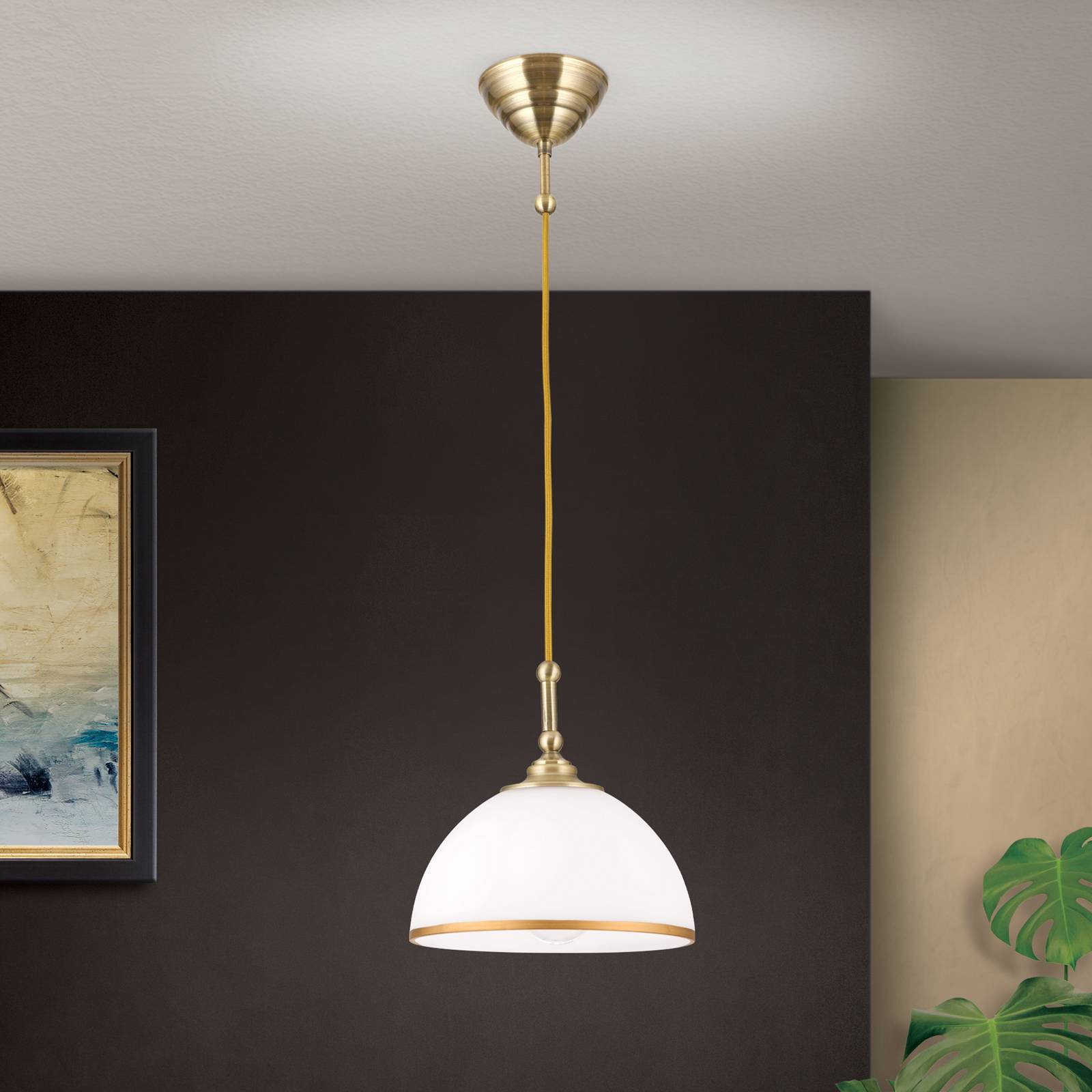 Orion Suspension Old Lamp avec câble tissu à une lampe