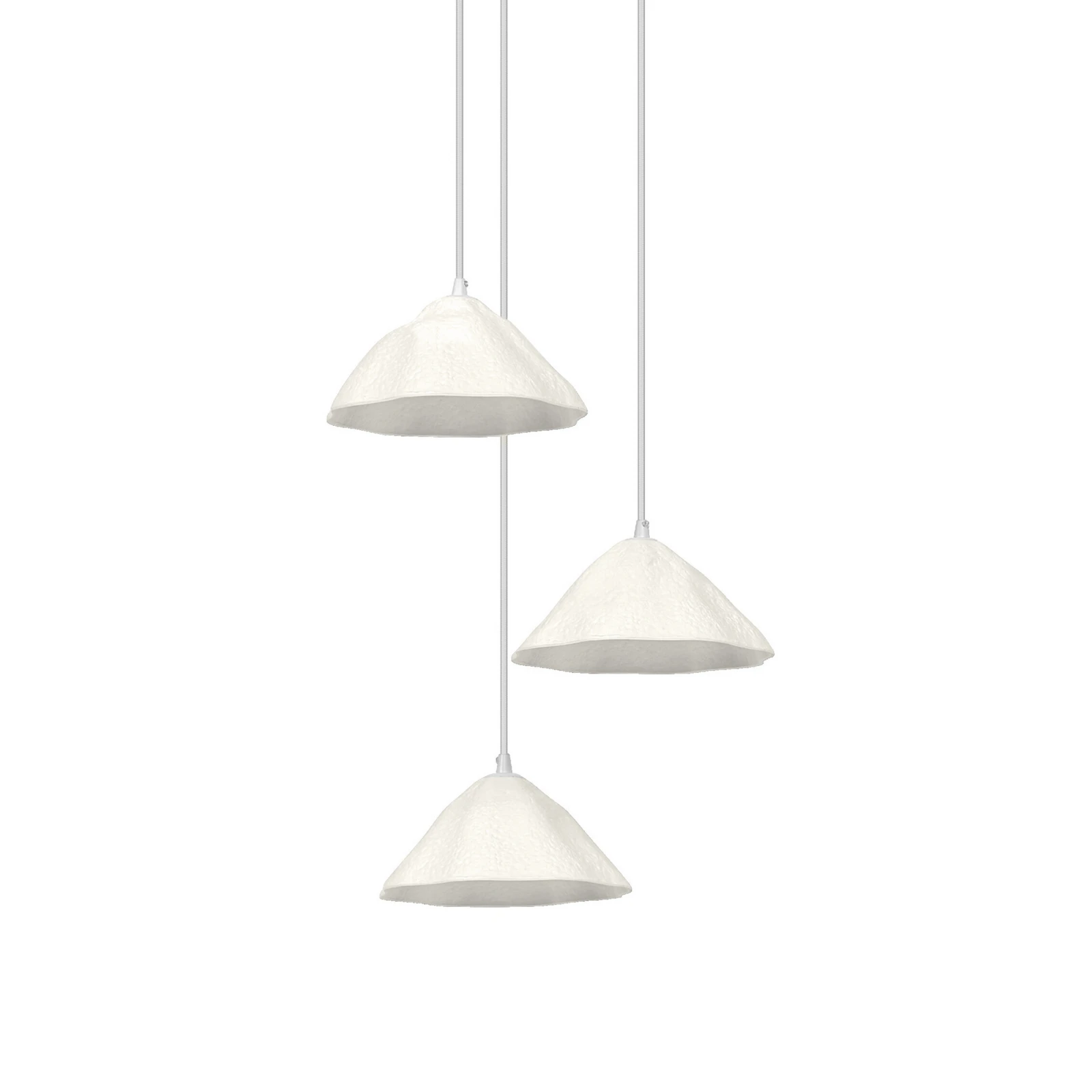 Lámpara colgante OSRAM Decor Lotus Leaf, 3 luces, blanca, papel, E14
