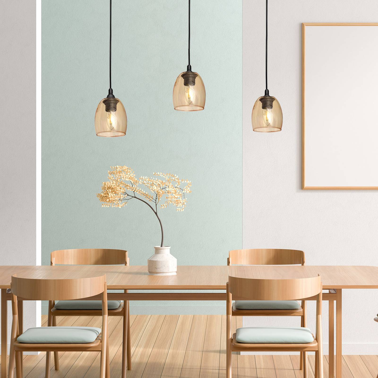 Hanglamp briljant 3-lamps amber