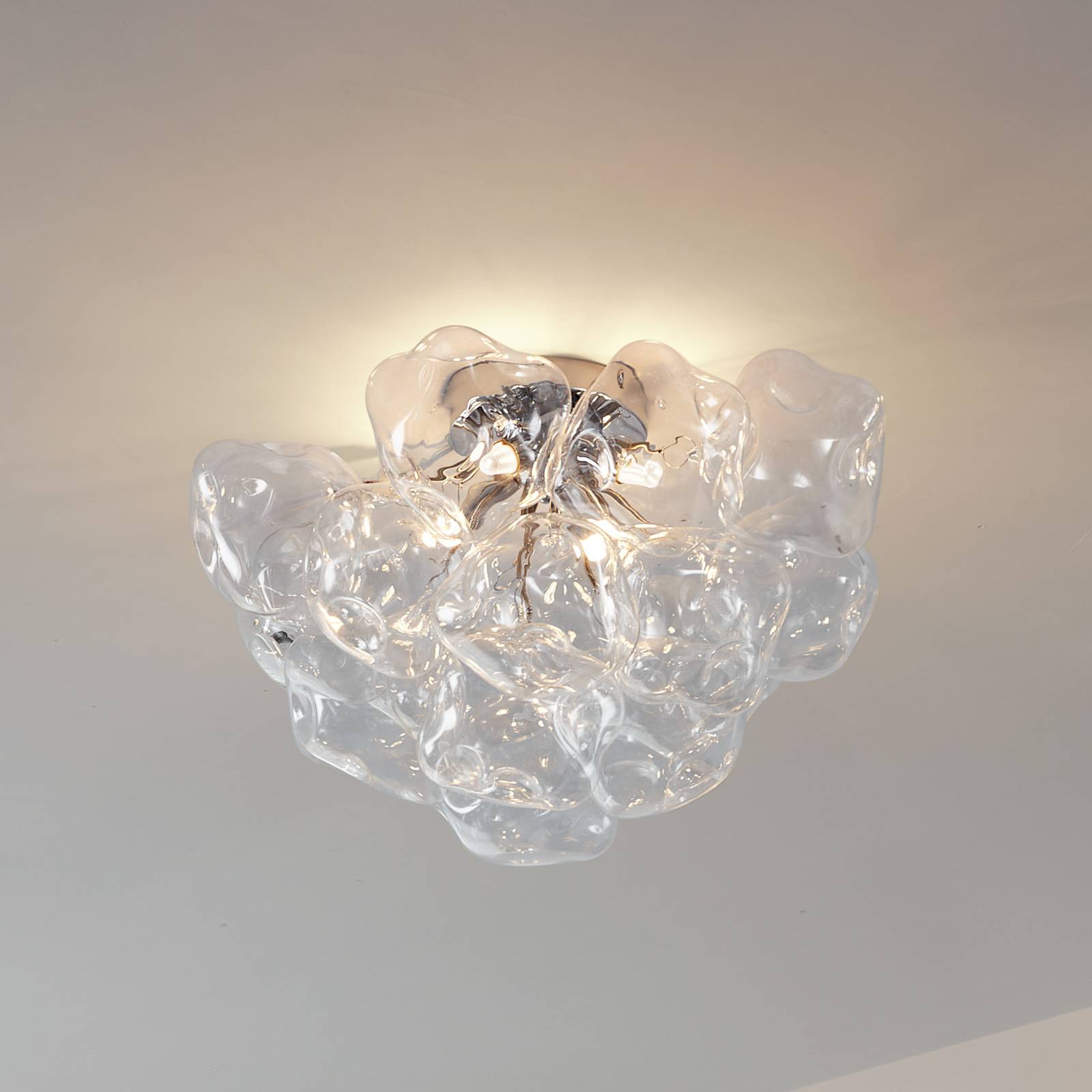 Lucande Deckenleuchte Diborah, klar, Ø 49 cm, Glas, G9 günstig online kaufen