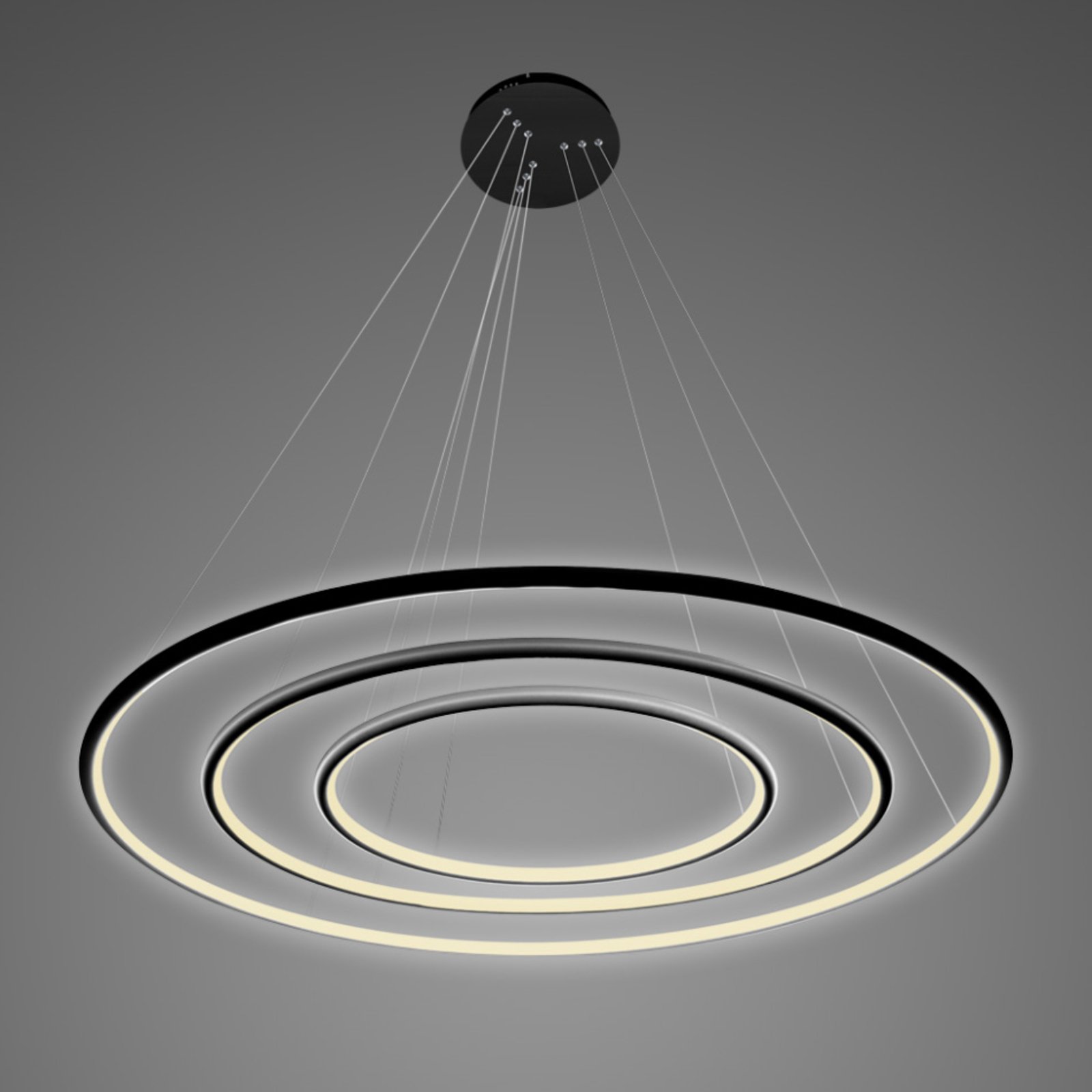 ALTAVOLA DESIGN LA075 hanging light 3-bulb 80 cm black 3,000 K, for Living / Dining Room, aluminium, silicone, 99 W, energy efficiency: A