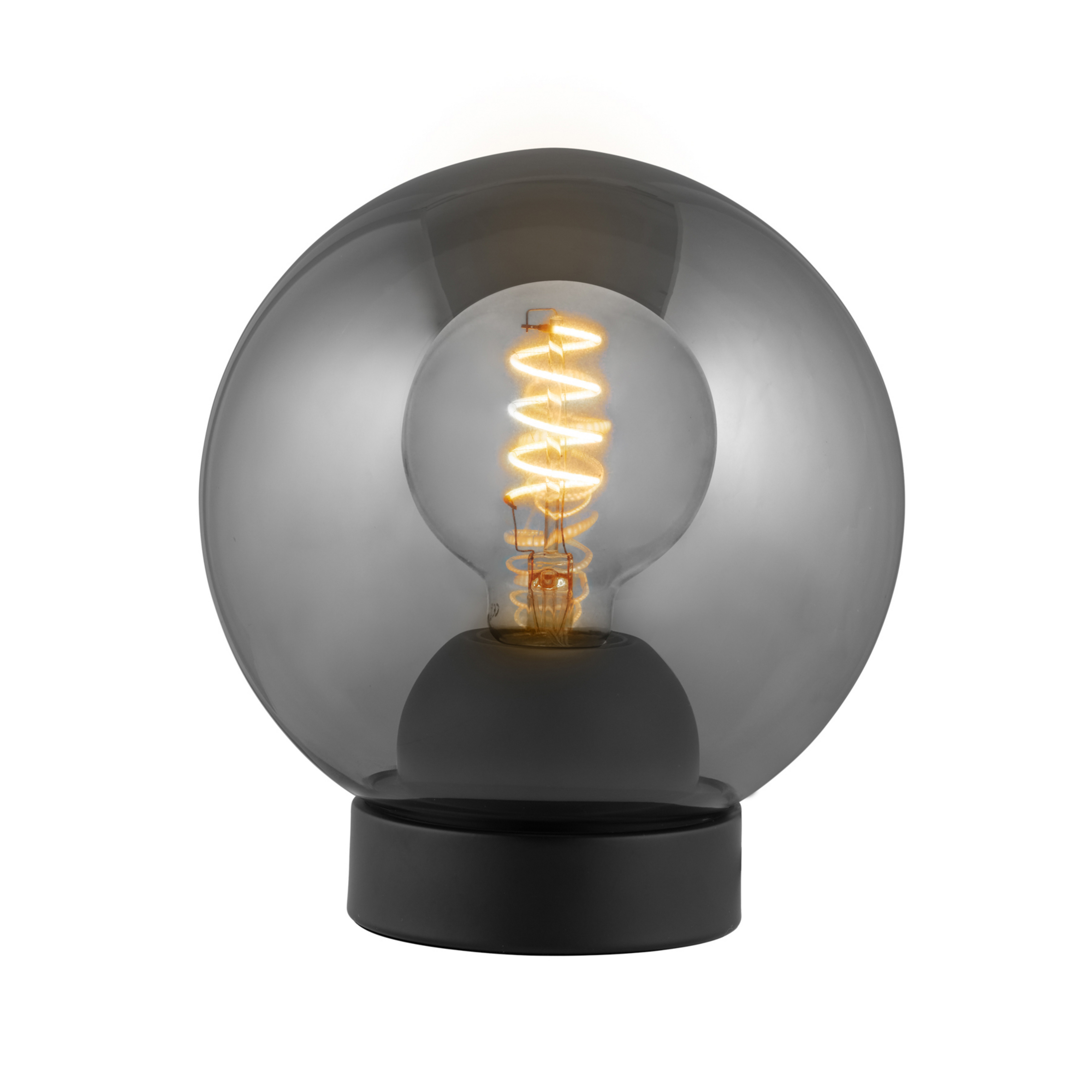 Lampe de table BUBBLES, gris fumé, Ø 18 cm, verre, culot E27 - Halo Design