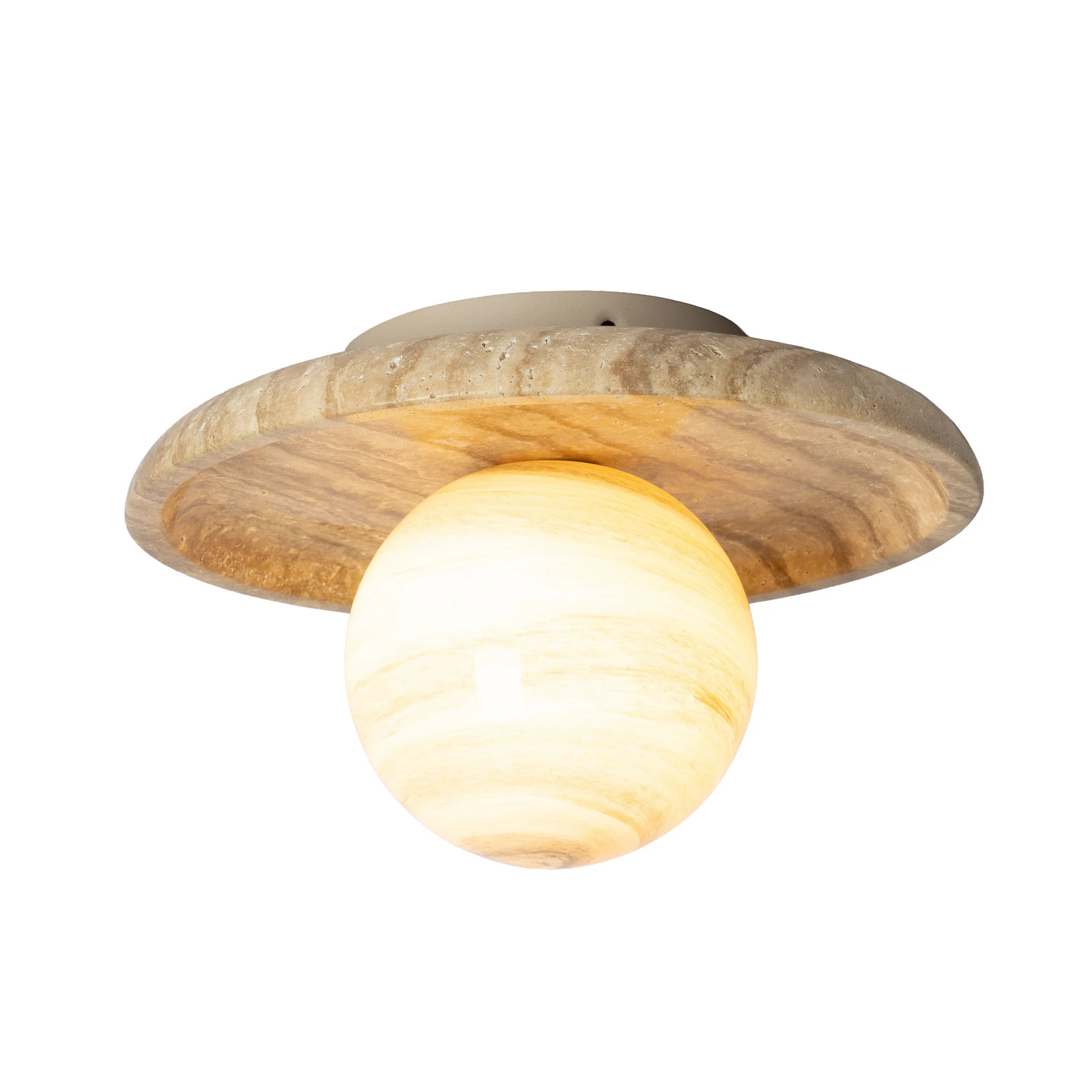 IT'S ABOUT ROMI Tivoli ceiling lamp, brown, Ø 25 cm, travertine