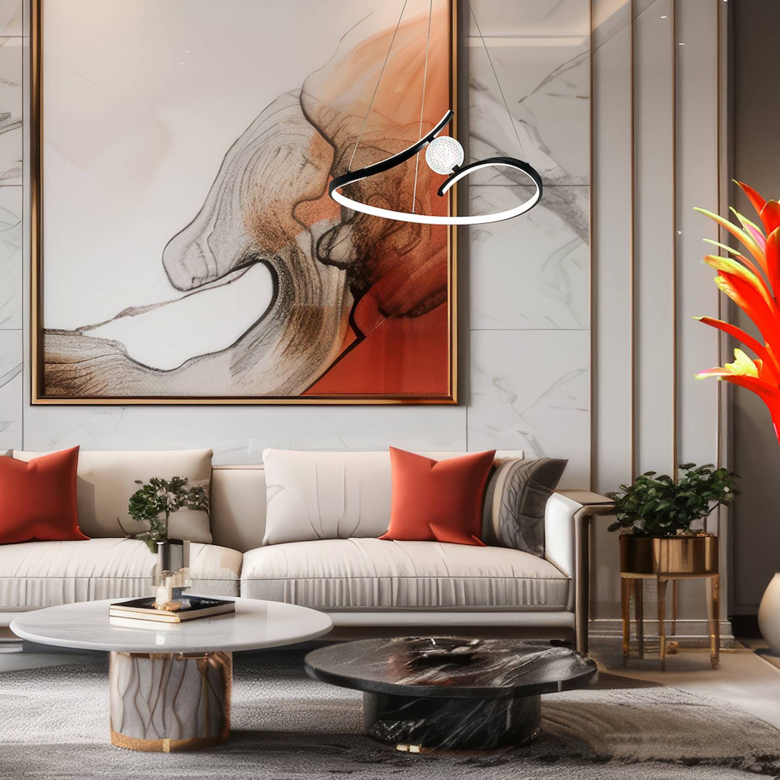 LED-Hängeleuchte Perla, Metall, Acryl, schwarz, 4.000 K günstig online kaufen